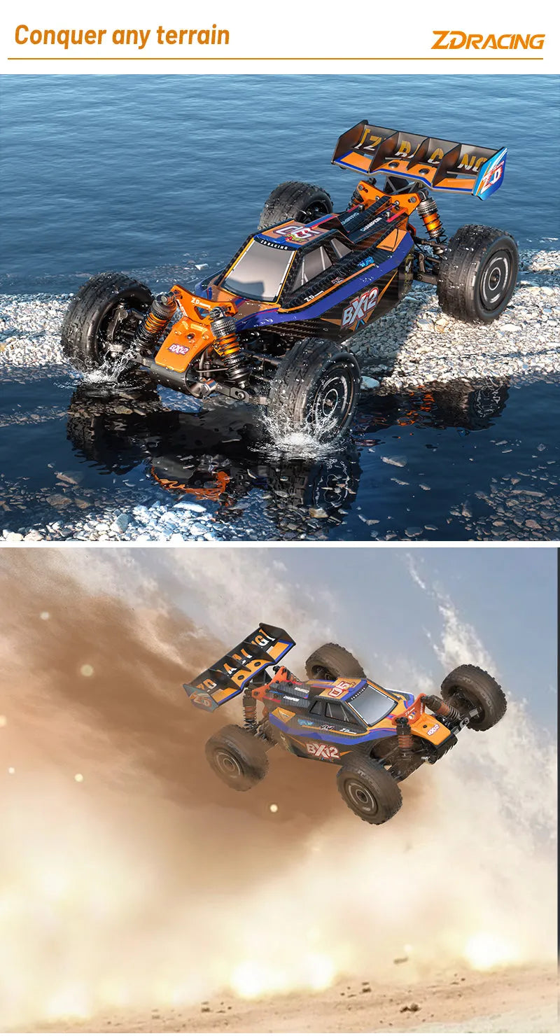 **ZD Racing BX 12 1/12 Scale 4WD RC Car - 70km/h High Speed, 3S Brushless Motor, 2.4G RTR, Oil-Filled Shocks - Off-Road Racing Truck for Adults & Kids (Perfect for Backyard, Park & Track Racing)**