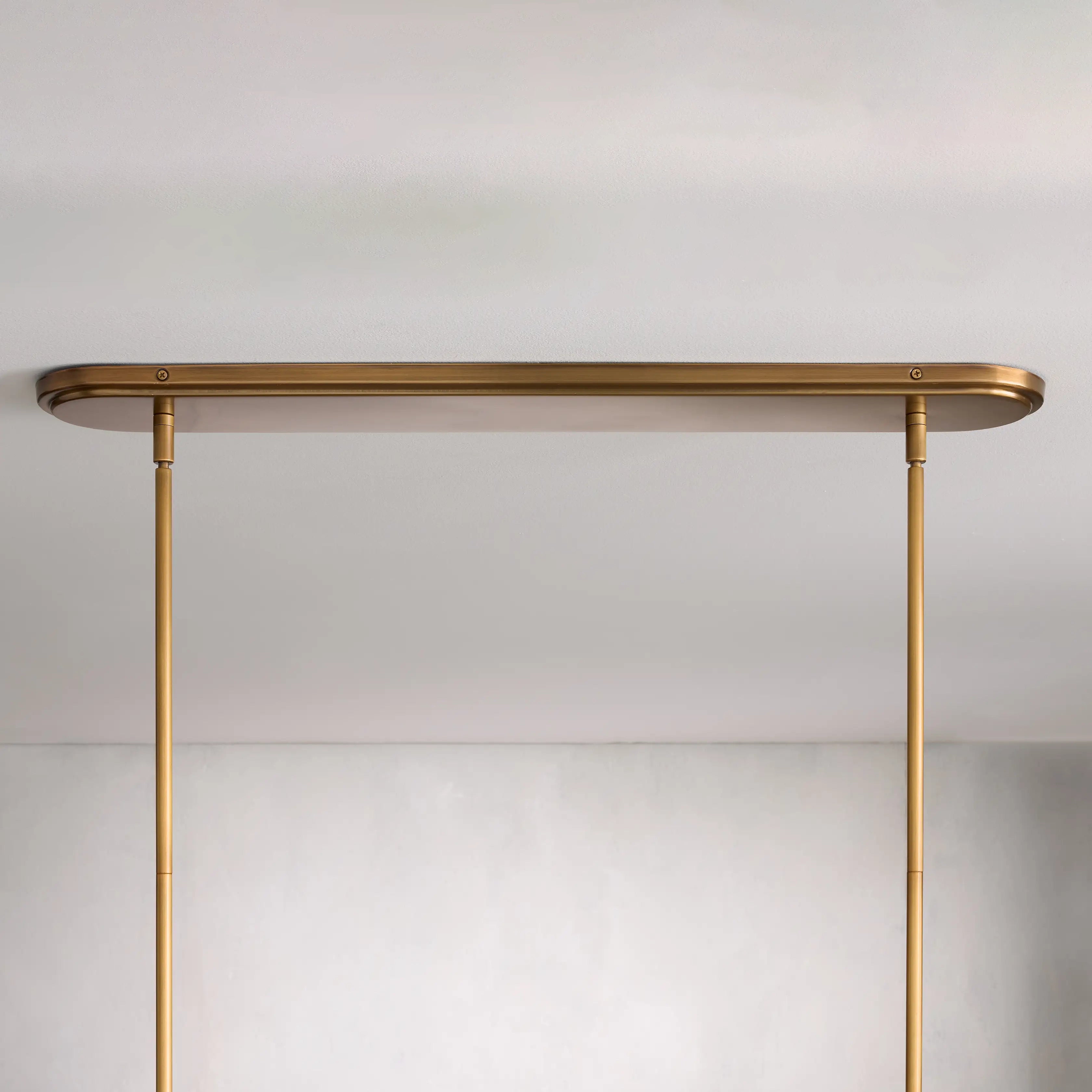 Modern Rhodes Linear Chandelier - Sleek 6-Light LED Pendant Lighting Fixture for Dining Room, Kitchen Island & Contemporary Home Decor | Dimmable, Gold Finish, Easy Installation