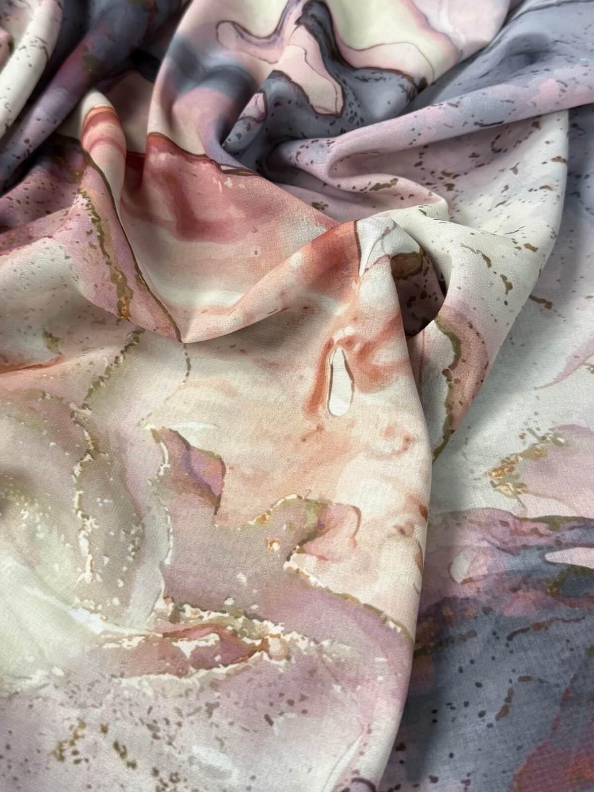 Elegant Printed Chiffon Hijab in Blush Quartz - Lightweight Muslim Scarf for Women, Perfect for Daily Wear, Prayer, and Special Occasions