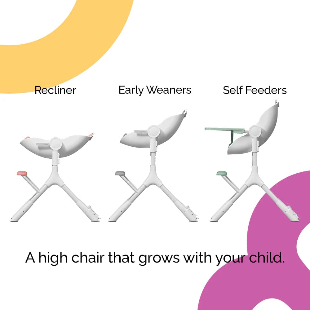 Oribel Cocoon Z High Chair with Seat Liner - Adjustable Baby Feeding Chair for Home & Restaurant Use - Safe & Comfortable Toddler Booster Seat for Dining & Snacking