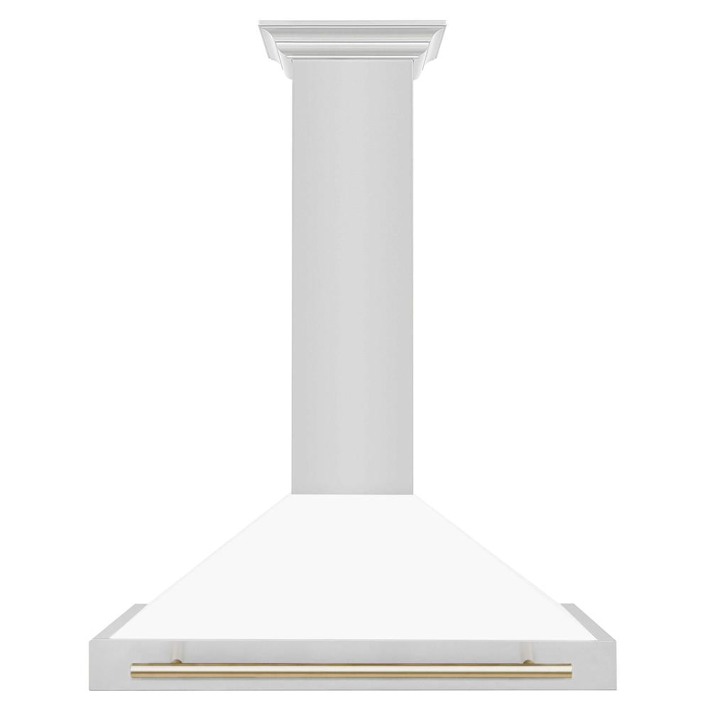 ZLINE KB4STZ WM36 36-inch Convertible Stainless Steel Range Hood with White Matte Shell - Professional Kitchen Ventilation for Gas Stoves & Cooking Areas - Perfect for Modern Home Kitchens & Restaurant Style Cooking