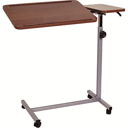 BodyMed Adjustable Overbed Table with Tilt Function - Liquid-Resistant Rolling Bedside Table for Hospital & Home Use - Perfect for Eating, Working, Reading in Bed or Recovery