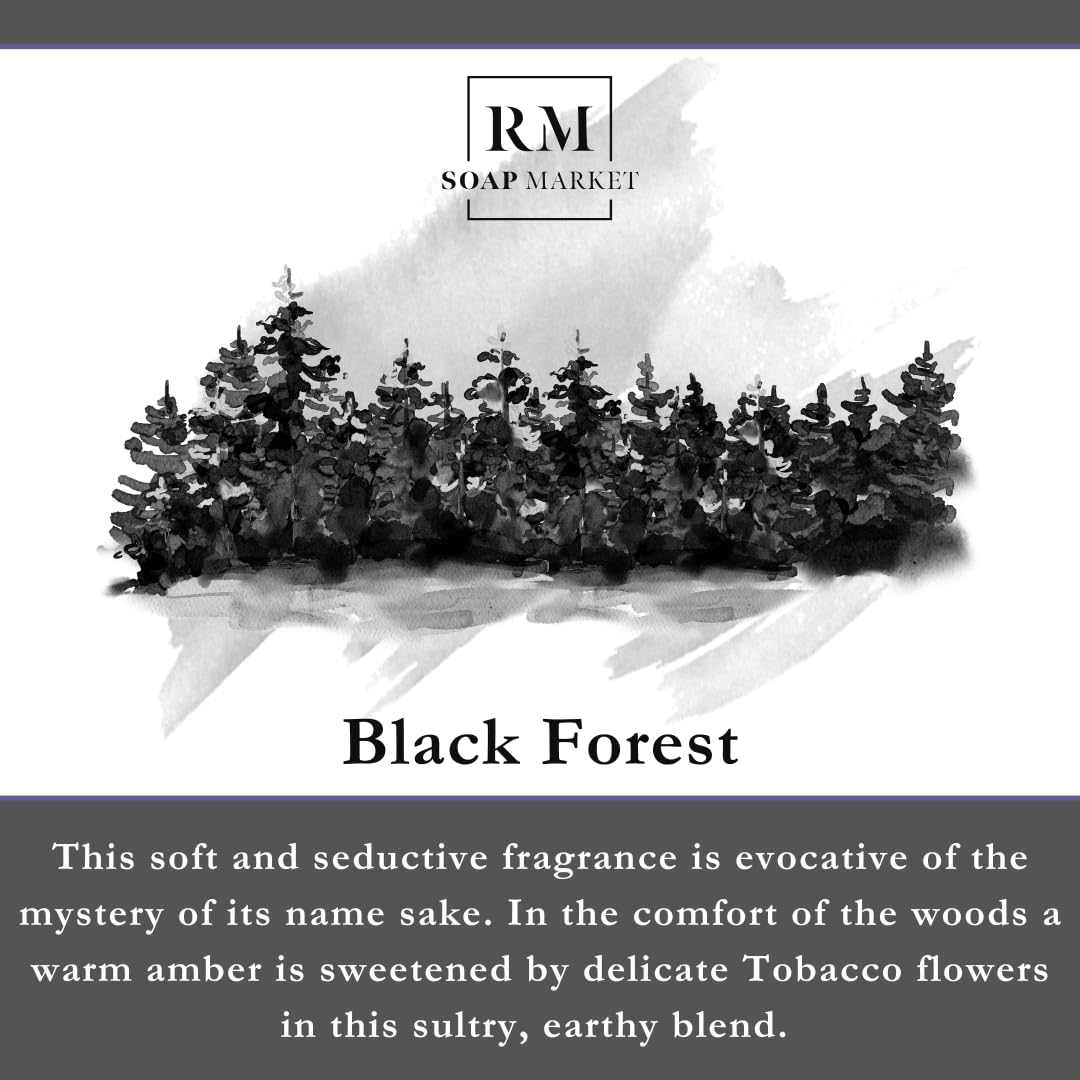Black Forest Collection - Luxurious Bath & Body Gift Set for Men & Women | Includes Bath Oil, Whipped Soap, Blue Spruce Hand & Heel Scrub, Silk Soufflé | Amber Scented Self Care Kit for Spa Nights & Relaxation
