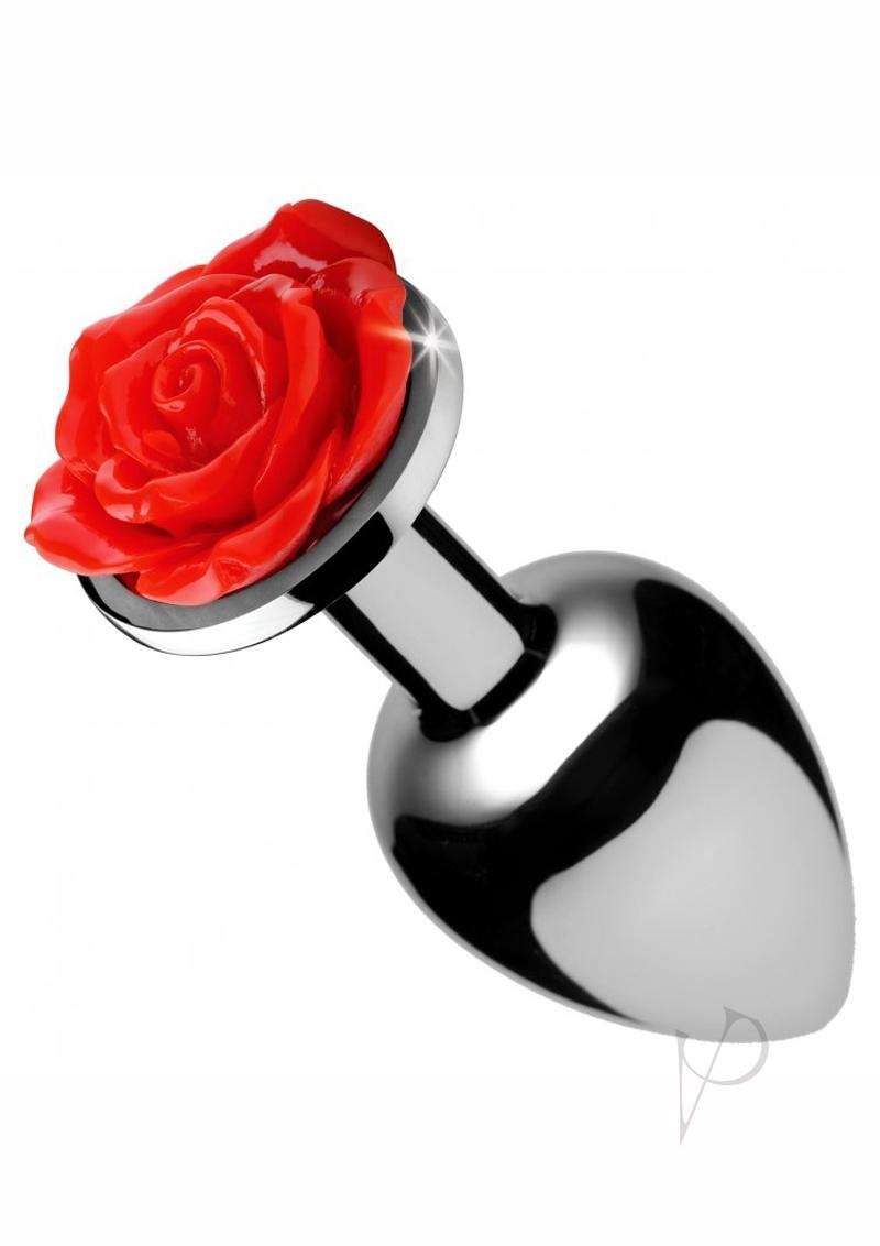 Booty Sparks Rose Anal Plug - Small Size, Red Color - Perfect for Sensual Play & Couples Intimacy