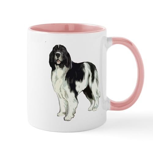 White/Pink Inside - Standing Landseer Newfoundland Mug