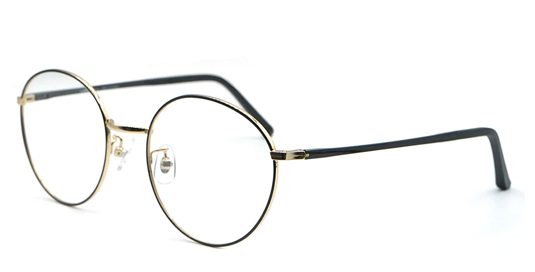 Elegant Gold Metal Plastic Round Reading Glasses 3168 - Stylish & Lightweight for Reading, Working, and Daily Use