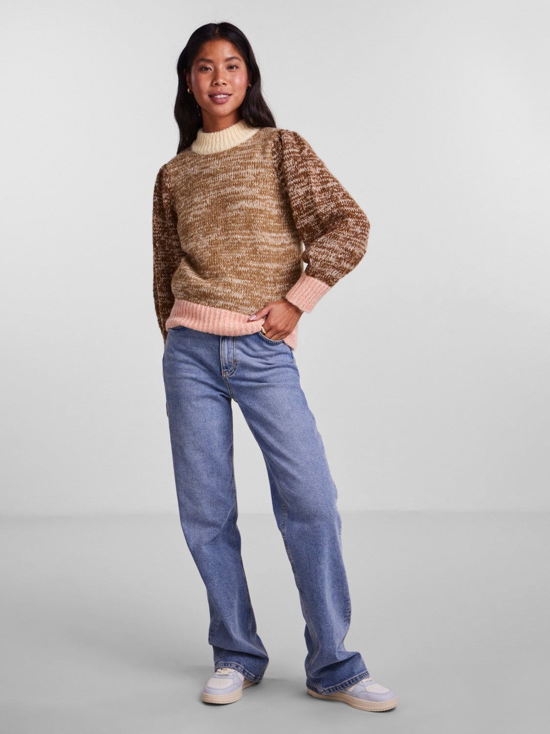Felisia Women's High Neck Sweater Jumper - Soft Knit Pullover for Fall & Winter - Dijon Mustard Yellow - Cozy Casual Wear for Office, Dates & Outings