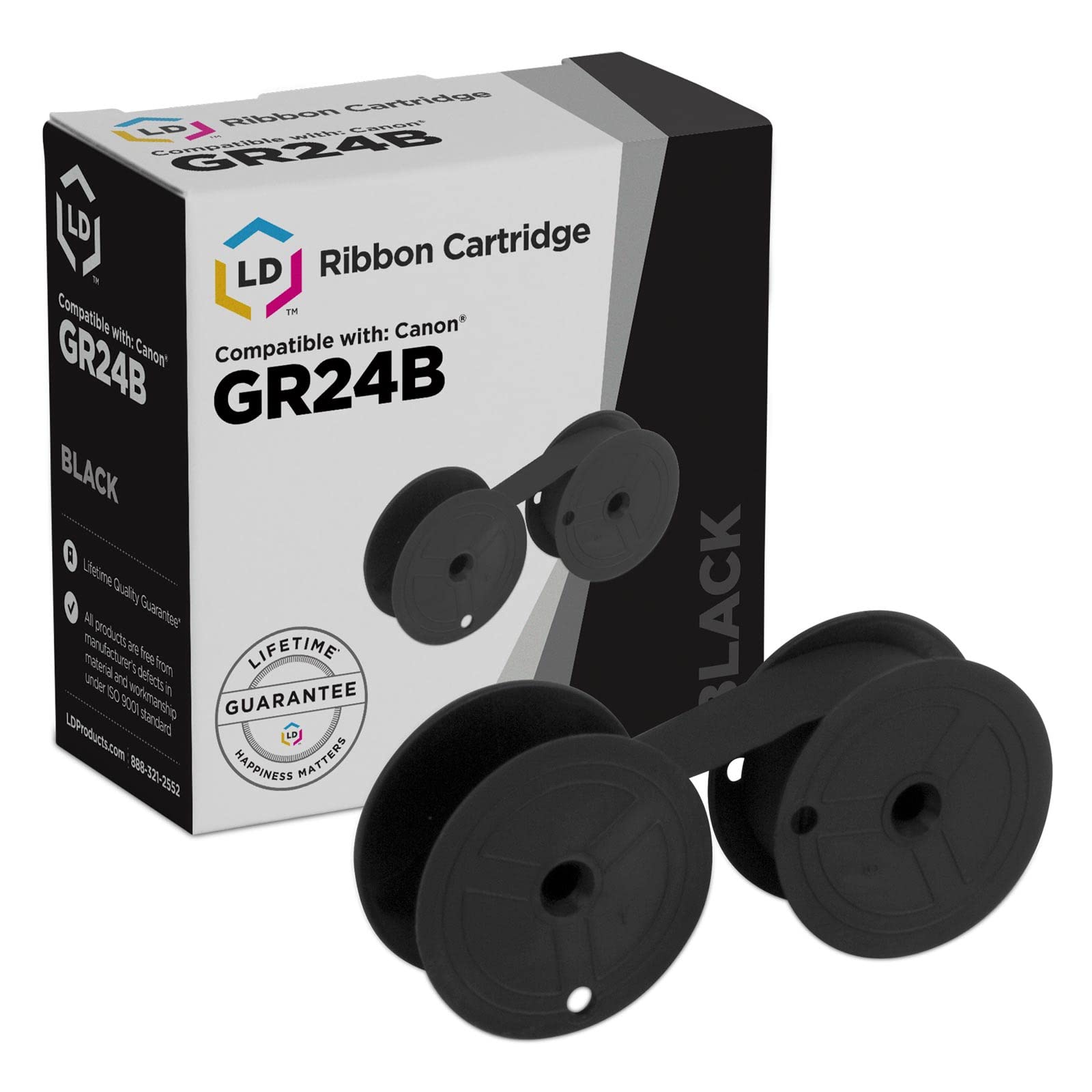 LD Compatible Printer Ribbon Cartridge Replacement for Canon GR24 (Black) - High-Quality Ink Ribbon for Office Printing, Label Makers & Barcode Systems