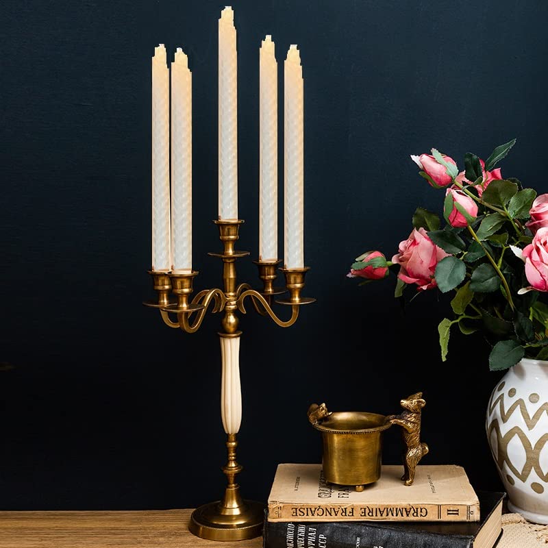 12 Pack 10 Inch Beeswax Taper Candles - Smokeless Dripless Unscented White Candles for Wedding, Party, Home Decor & Gift | Perfect for Romantic Dinners, Holiday Centerpieces & Candlelight Ceremonies