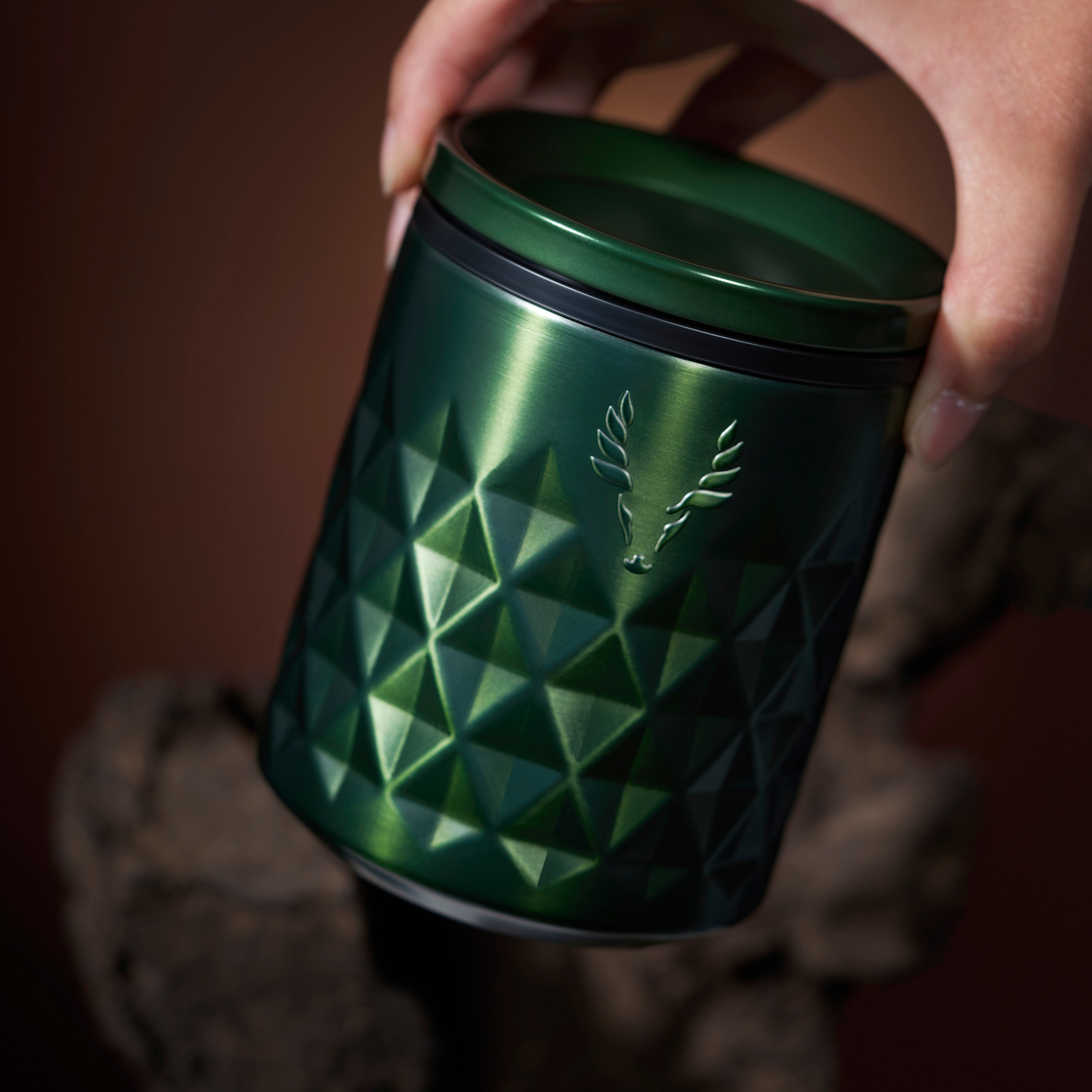 Premium Stainless Steel Rocks Tumbler - 20oz Insulated Whiskey Glass with Lid, Satin Green - Perfect for Bourbon, Scotch & Cocktails at Home, Office or Outdoor Adventures