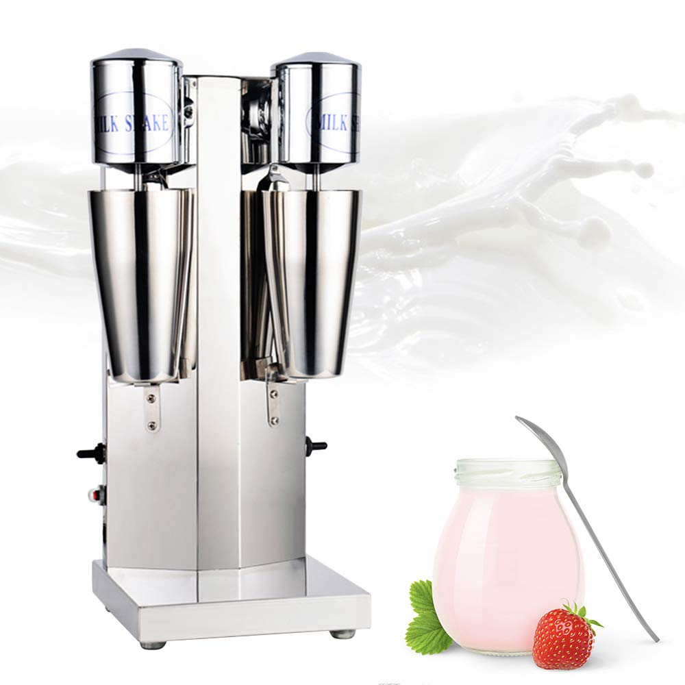 180W Commercial Electric Double Milk Shaker Maker - 650ML Drink Mixer for Smoothies, Milkshakes & Ice Cream - Perfect for Restaurants, Cafes & Bars