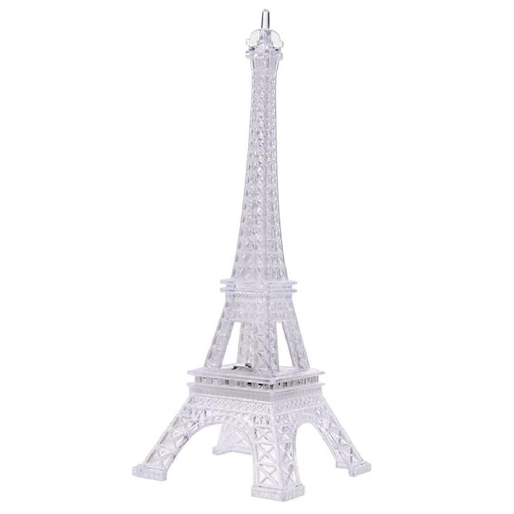 Grebest Mini Eiffel Tower LED Night Light - Color Changing Bedside Lamp for Kids & Adults, USB-Powered Home Decor for Bedroom, Nursery, Party, Birthday Gift (White) - Perfect for Nighttime Safety, Romantic Ambiance & Children's Room Decor