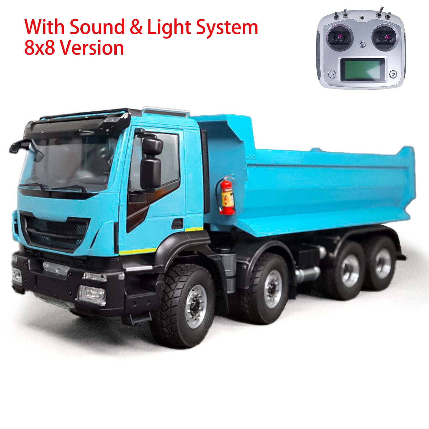1:14 Scale 8x8 RC Hydraulic Dump Truck with 2-Speed Transmission, LED Lights & Realistic Sound Effects - DIY Radio Control Construction Vehicle for Kids & Adults (Perfect for Construction Site Play, STEM Learning & RC Hobbyists)