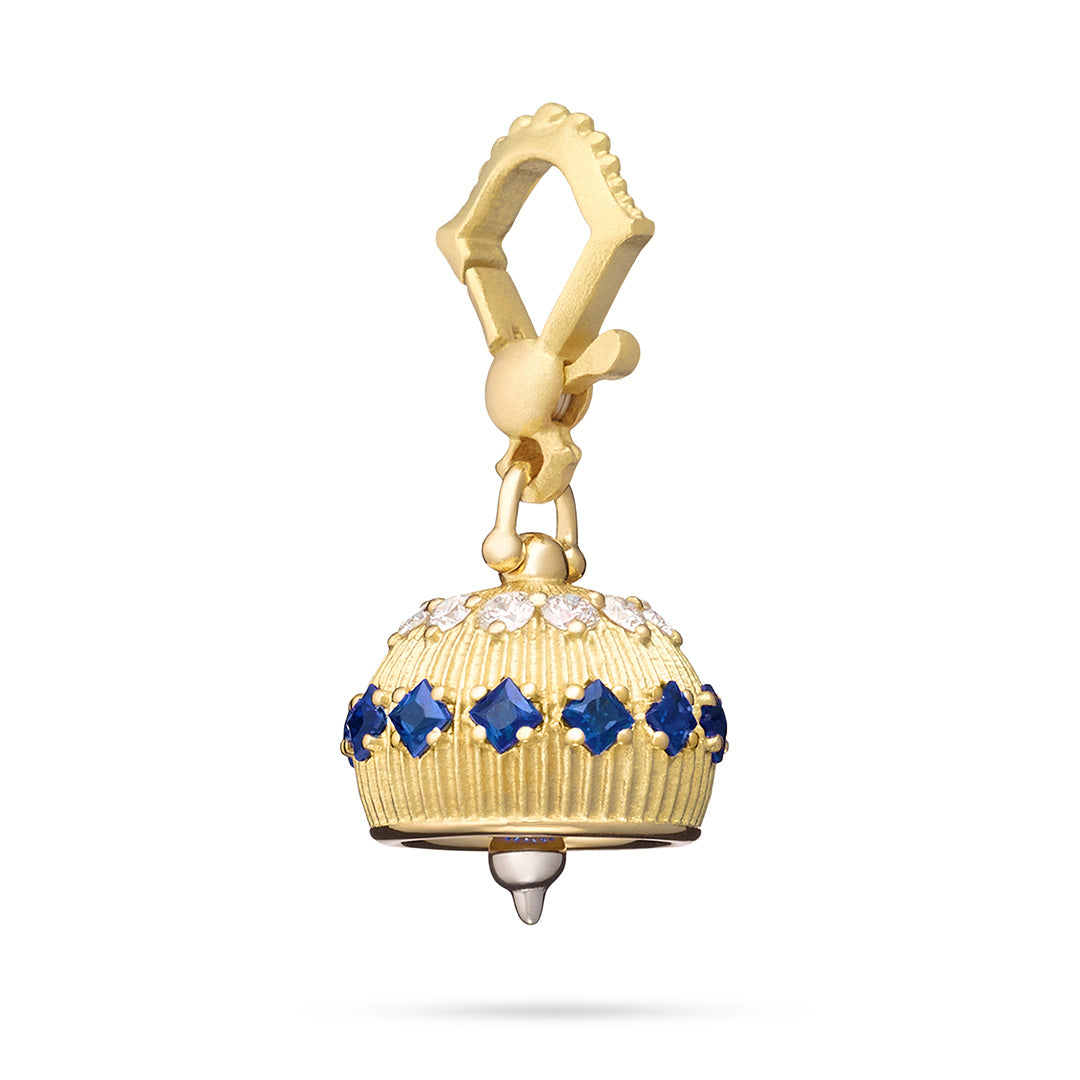 Paul Morelli Sapphire & Diamond Meditation Bell - Handcrafted Luxury Jewelry for Yoga, Mindfulness & Spiritual Healing | Perfect Gift for Meditation Enthusiasts
