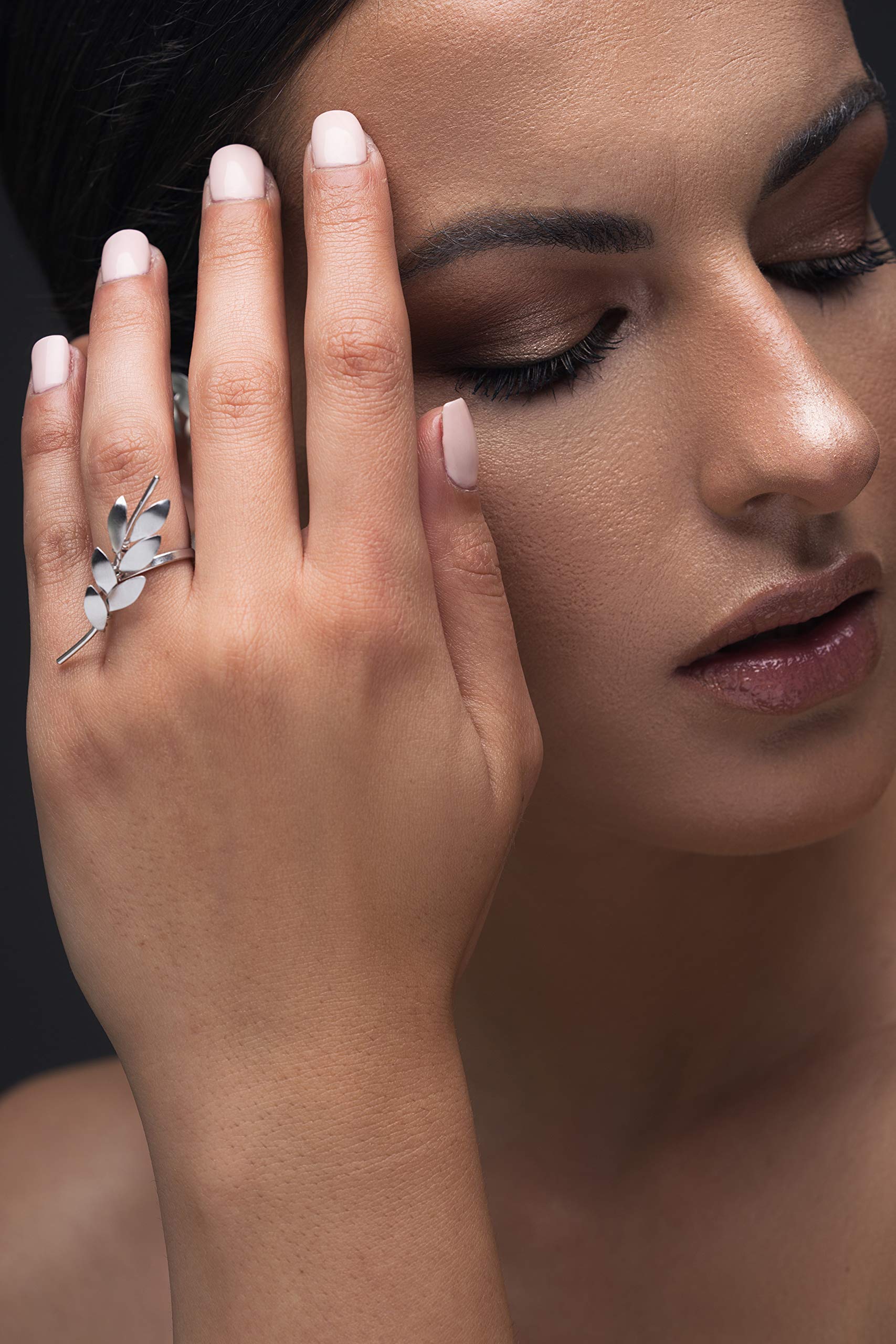Elegant Sterling Silver Olive Leaf Ring for Women - Greek Jewelry, Unique Statement Ring, Unusual Gift for Mother's Day | Perfect for Weddings, Date Nights & Special Occasions