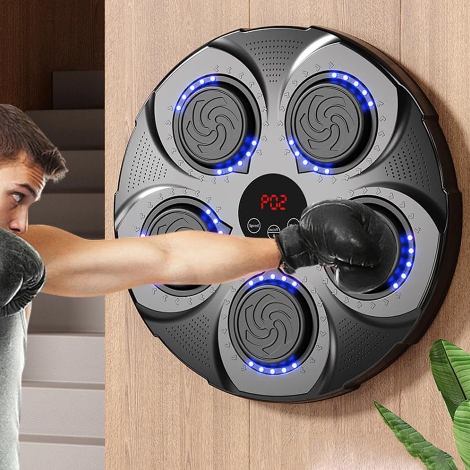 Electronic Boxing Machine with Bluetooth - Wall Mounted Music Punching Bag for Boxing Training & Fitness Workouts | Perfect for Home Gyms, Boxing Practice & Stress Relief