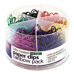 Colorful Plastic Coated Paper Clips - 300 Small & 150 Giant Clips for Office, School, Crafting & Document Organization - Assorted Sizes & Colors