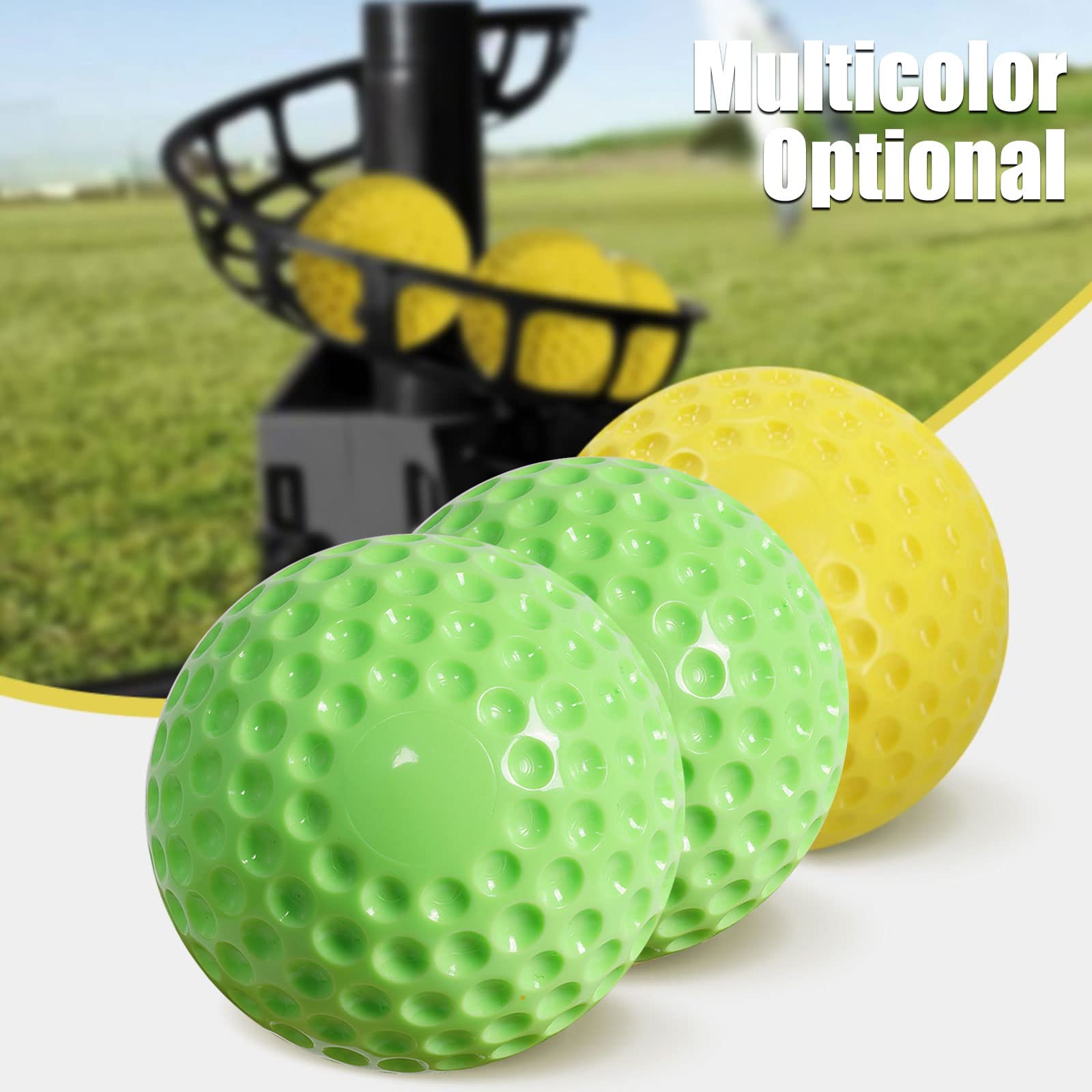 12 Pack Yellow Dimpled Pitching Machine Baseballs - 9-Inch Training Balls for Hand-Eye Coordination, Hitting & Fielding Practice | Perfect for Baseball Drills, Batting Cages & Team Training Sessions