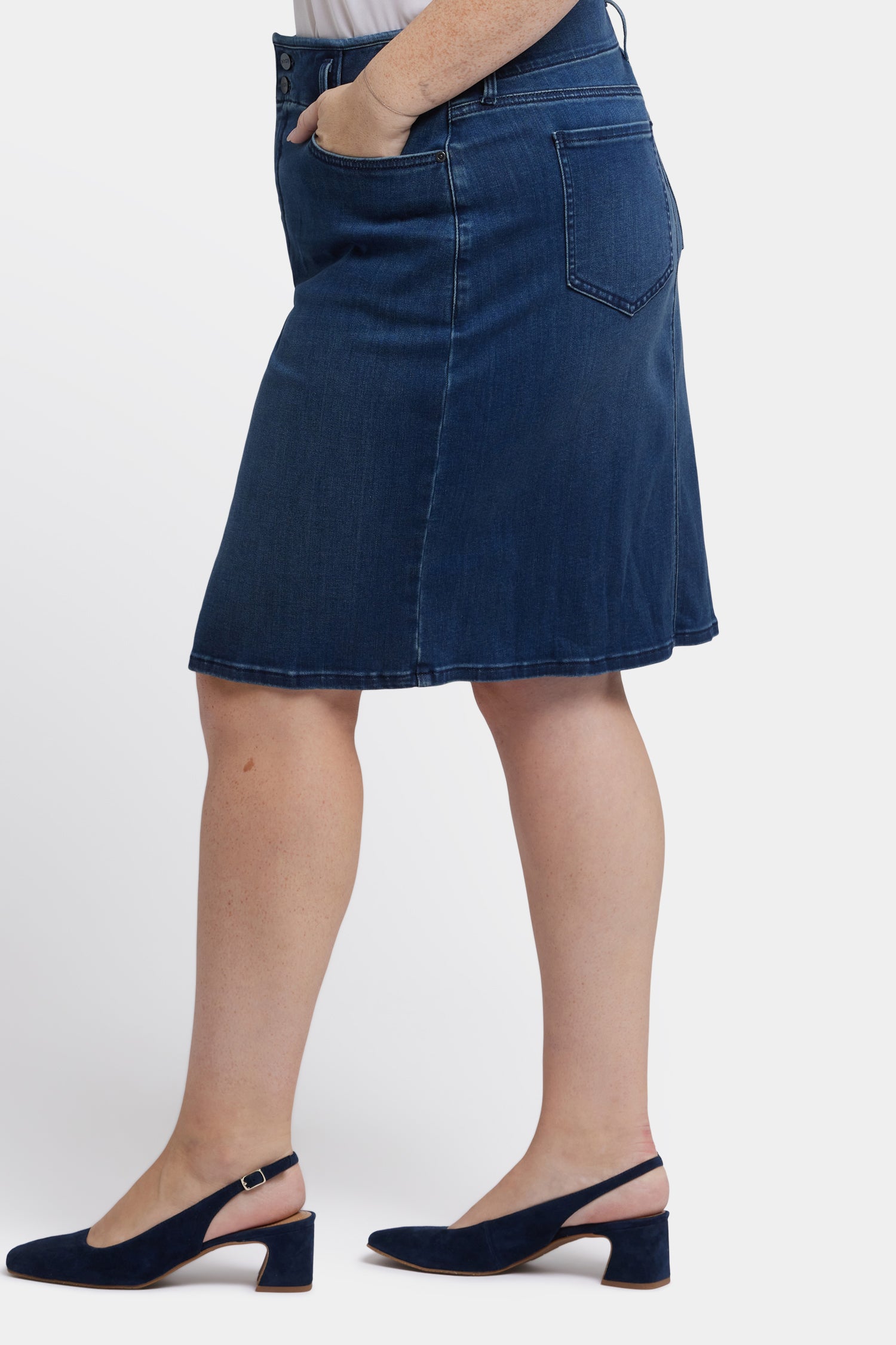 Plus Size High Waist Skirt - Ibiza Blues | Flowy Midi Skirt for Women | Perfect for Beach Vacations, Summer Outfits & Boho Fashion