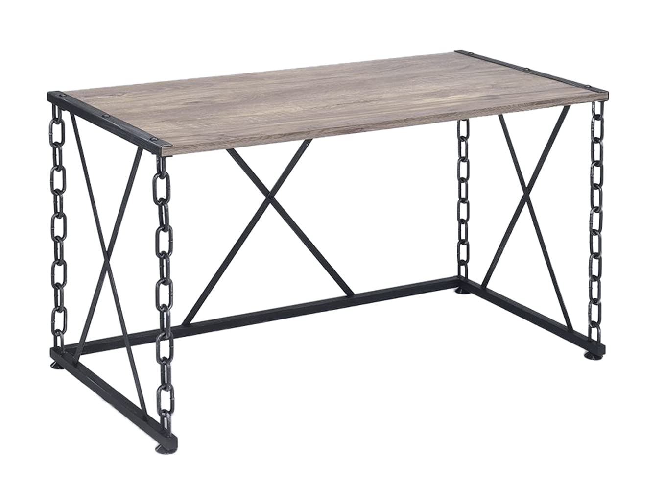 Acme Jodie Console Table - Rustic Oak & Black Finish Entryway Table for Hallway, Living Room & Foyer Decor