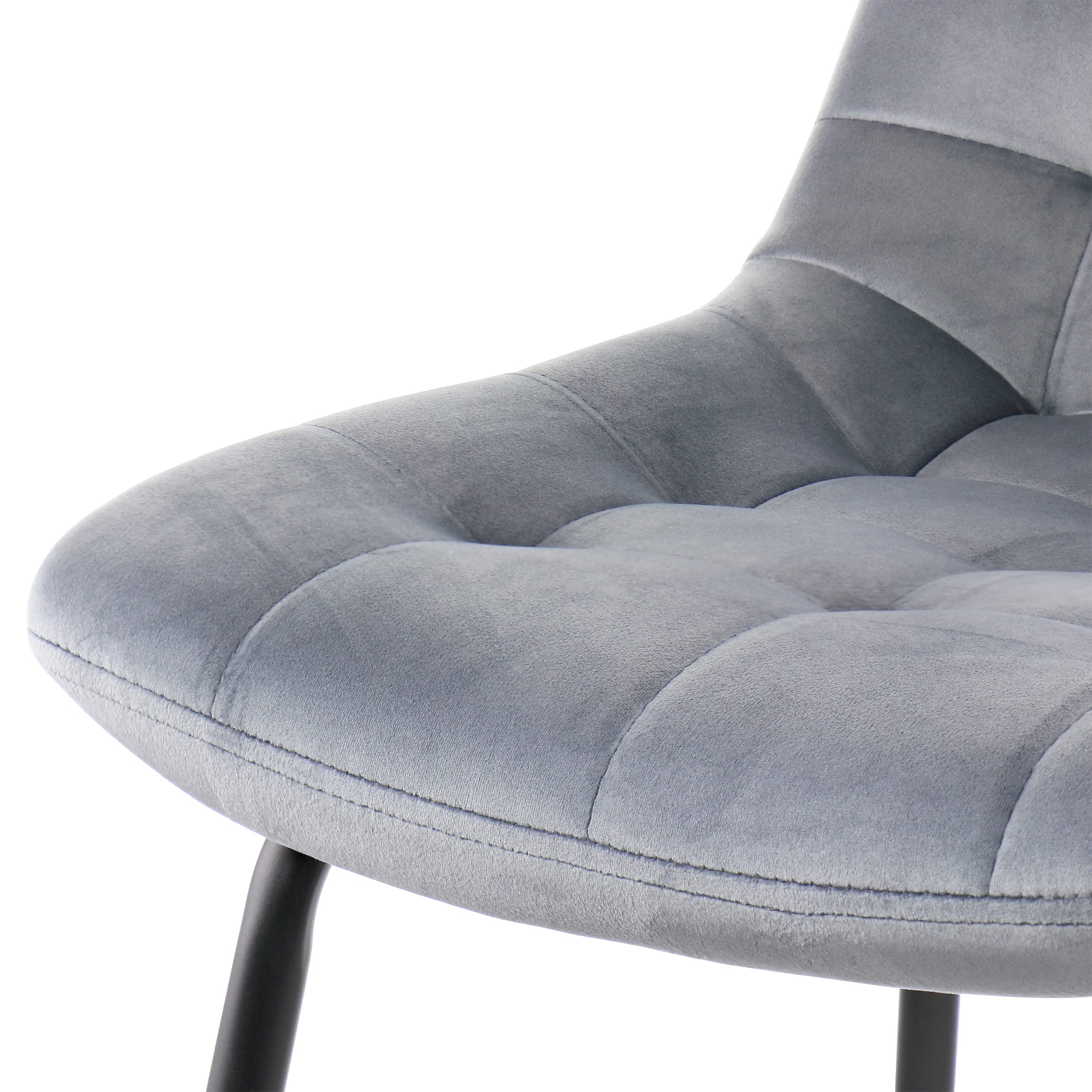 Elama Gry Tufted Chair Set of 2 - Modern Gray Upholstered Accent Chairs for Living Room, Bedroom, or Office - Comfortable Lounge Seating Furniture for Home Decor