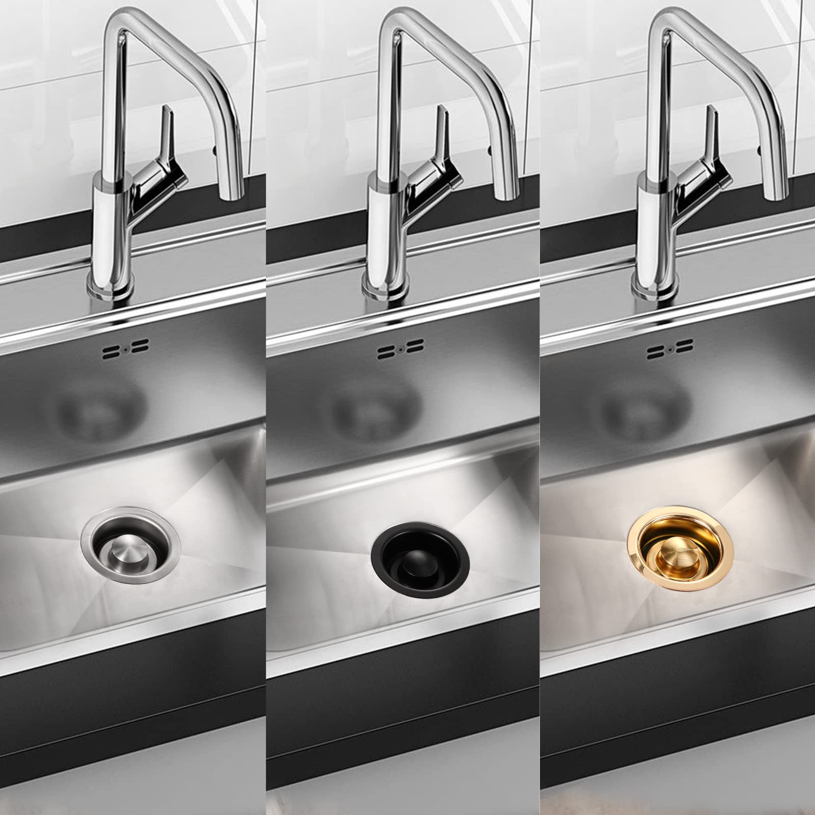 RQYEKDO Universal 3-1/2 Inch Garbage Disposal Flange Stopper Collar Sink Baffle Kit - Stainless Steel Brushed Replacement for Standard Sink Drain Hole | Perfect for Kitchen Sink Maintenance & Leak Prevention