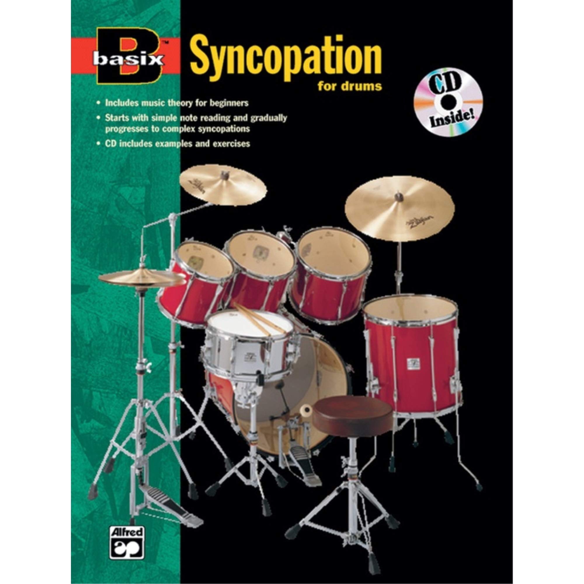 Basix Syncopation for Drums Book & Online Audio - Learn Drumming Techniques with Step-by-Step Guide | Perfect for Beginners & Intermediate Drummers | Practice at Home, Studio or Live Performances