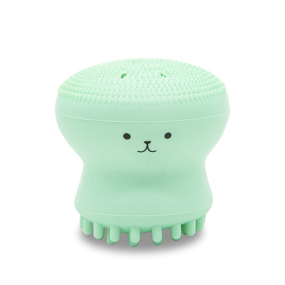 Silicone Facial Cleansing Brush - Gentle Exfoliator & Pore Cleaner for Deep Skin Cleansing | Small Octopus Shape Face Scrub Brush | Perfect for Daily Skincare Routine & Travel
