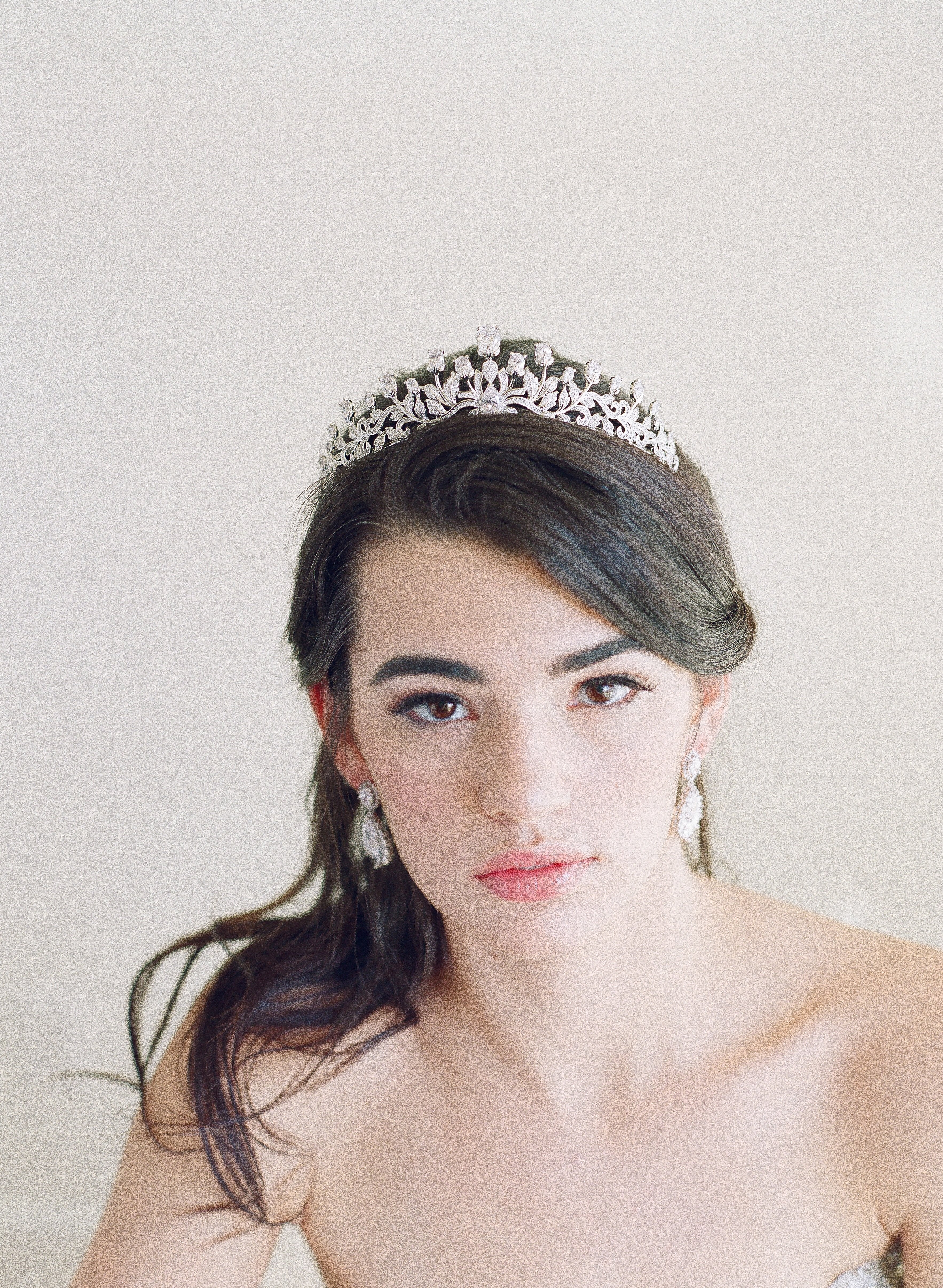 URSULA Bridal Tiara & Wedding Earrings Set - Sparkling Crystal Rhinestone Hair Crown & Drop Earrings for Bride, Bridesmaids, Prom, Pageant & Special Occasions