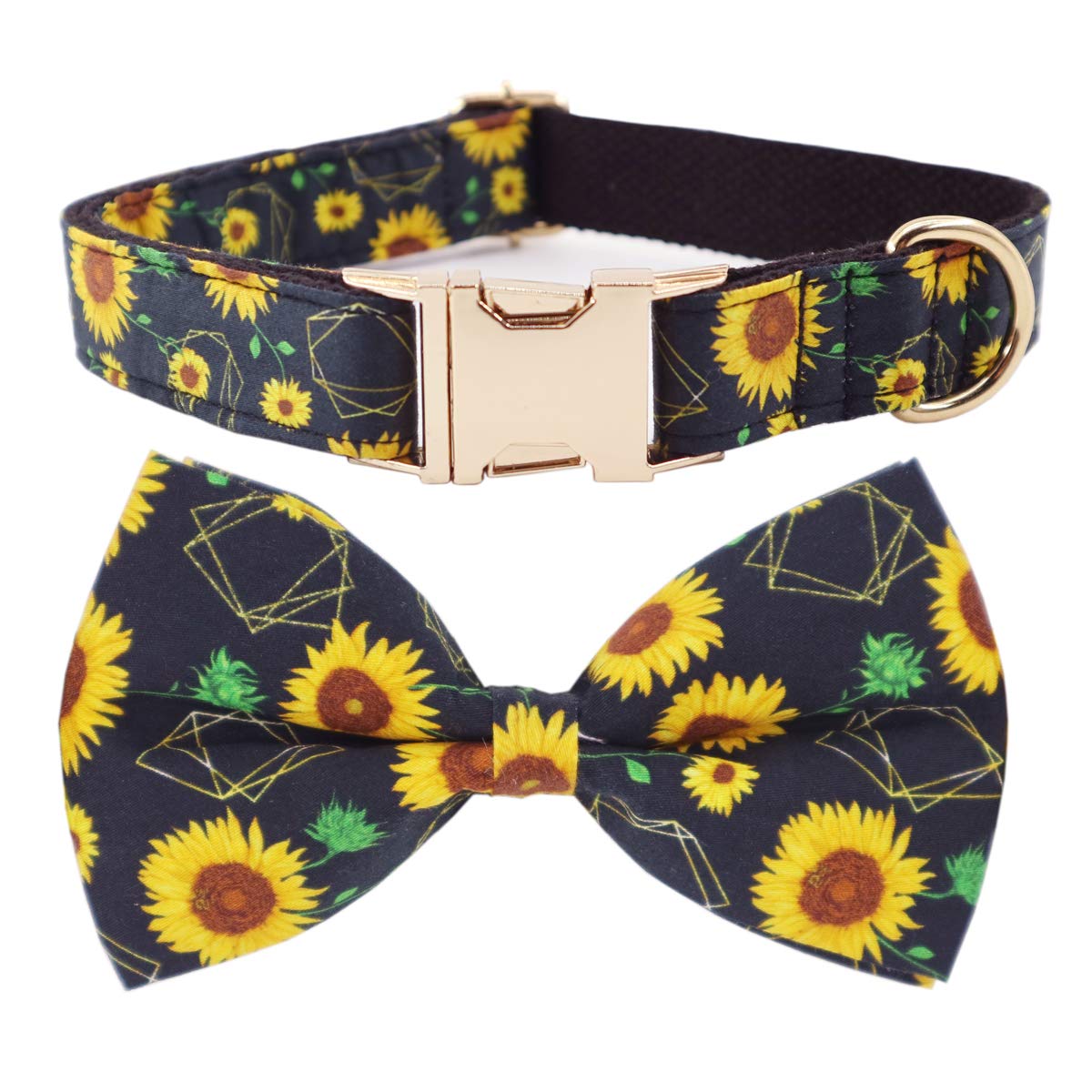 T.A.Bird Sunflower Dog Collar Bow - Adjustable Pet Collar with Floral Design for Small, Medium & Large Dogs - Perfect for Daily Walks, Pet Photos & Special Occasions