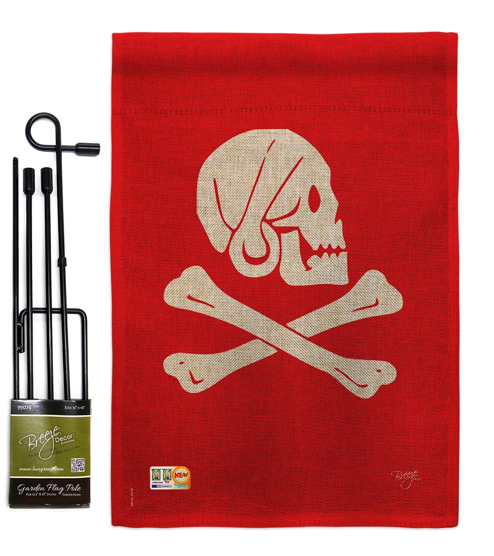 Pirate Ship Garden Flag Set - Double-Sided Coastal Decor for Yard & Home