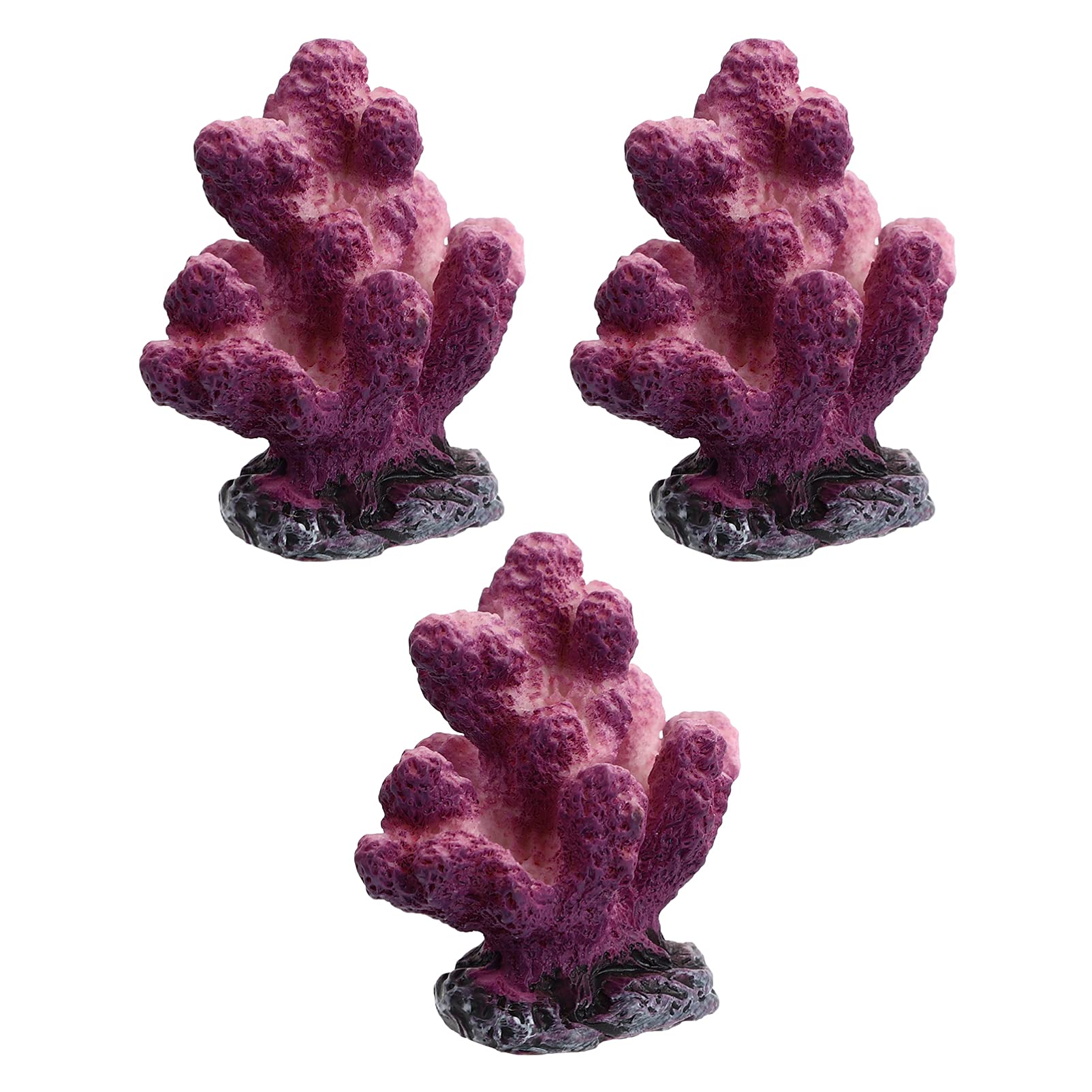 POPETPOP 3-Piece Resin Coral Sculpture Set - Marine Ornament for Aquarium, Fish Tank Decor, Tabletop Centerpiece | Artificial Coral Reef Decor, Fish Hideout, Ocean-Themed Home Decor | Perfect for Saltwater Tanks, Living Room Display & Underwater Theme Parties