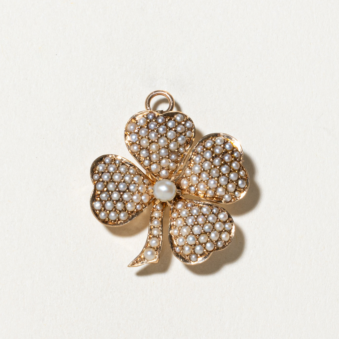 Vintage Edwardian Four Leaf Clover Pendant Brooch - Antique Irish Jewelry for Women - Perfect for Weddings, Anniversaries & Special Occasions