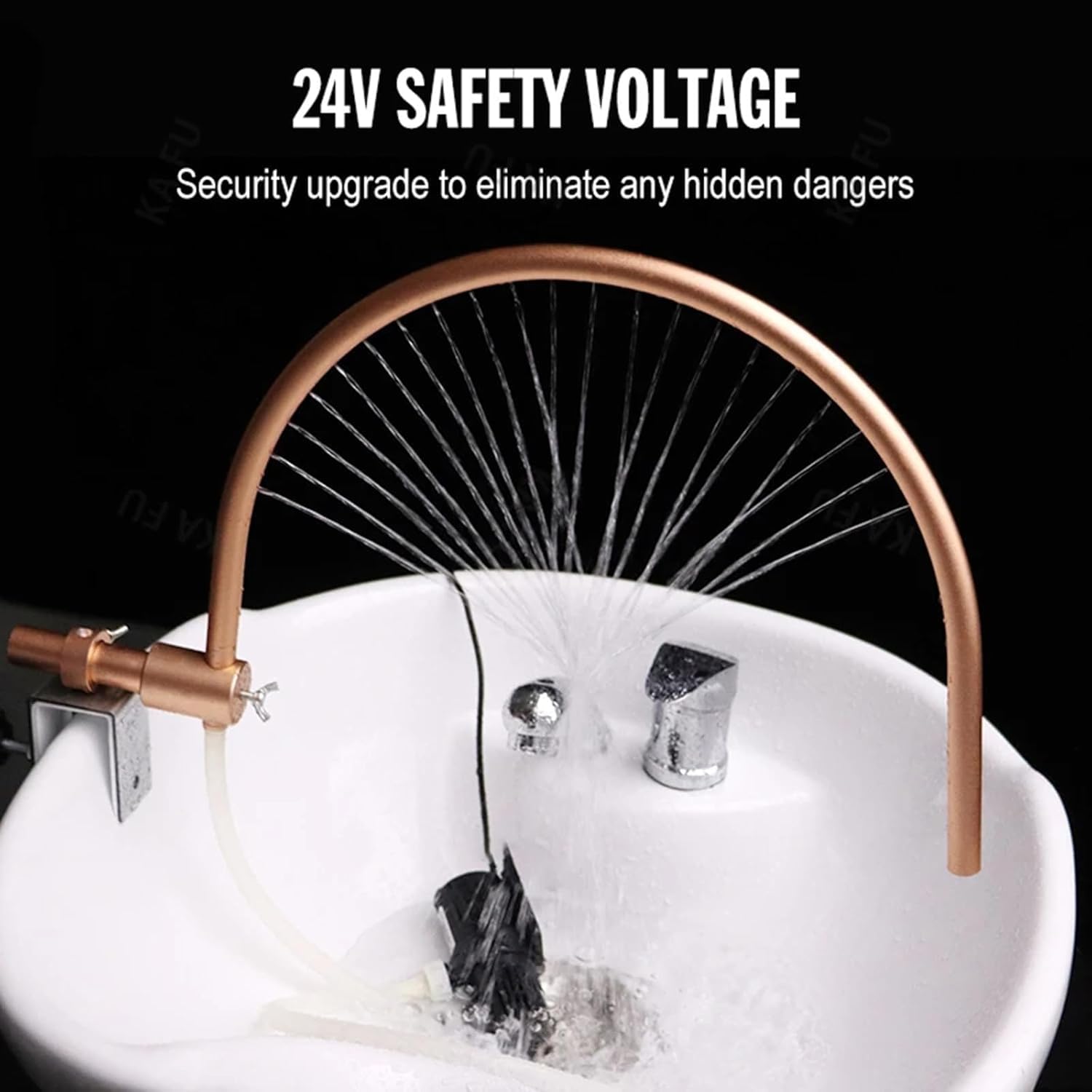 Japanese Head Spa Water Circulation Rack with 21 Water Outlet Holes - Professional Salon Shampoo Bowl Waterfall Equipment for Relaxing Scalp Massage & Hair Care