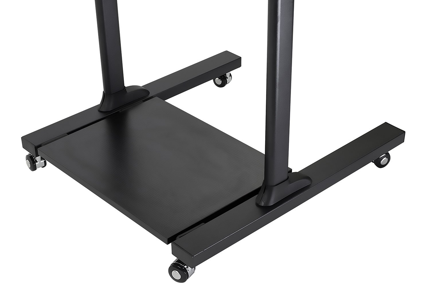 Mount-It MI-7942B Adjustable Mobile Standing Desk - Rolling Workstation with Monitor Arm for Home & Office - Ergonomic Height-Adjustable Computer Cart (Black) | Perfect for Remote Work, Presentations & Small Spaces