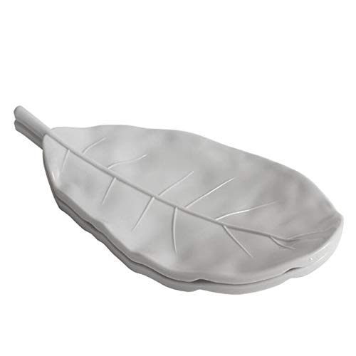 Portable Leaf-Shaped Soap Dish with Drain - White Plastic Soap Holder for Bathroom, Kitchen & Travel - Creative Drainage Soap Tray for Shower, Sink Countertop & Vanity Organization