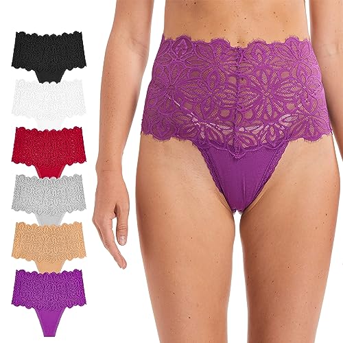 6 Pack Cotton High Waist Thong