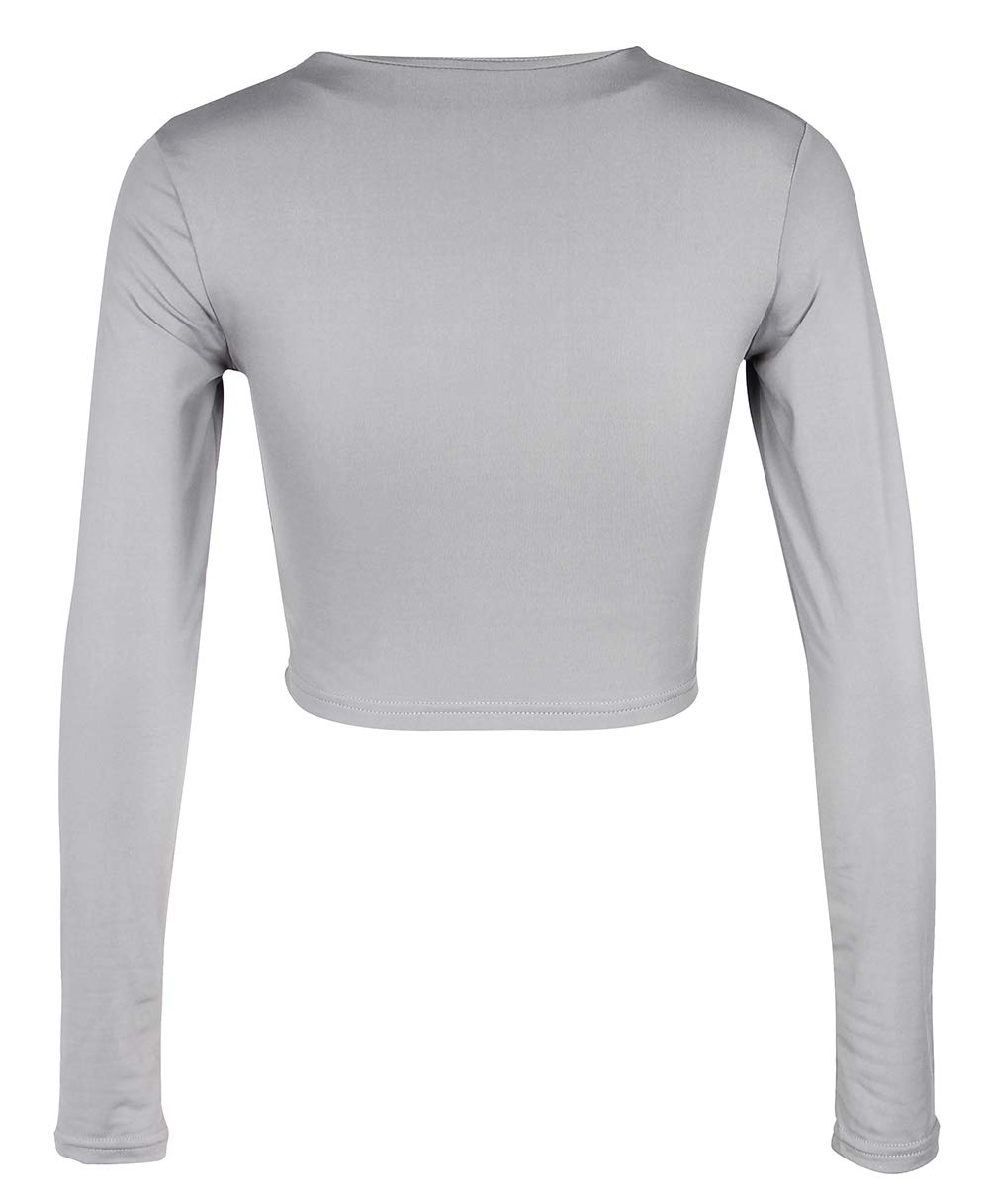 Artfish Women's Long Sleeve Quarter Zip Fleece-Lined Crop Top - Soft V-Neck Fitted Shirt for Winter, Yoga, Running & Casual Outfits