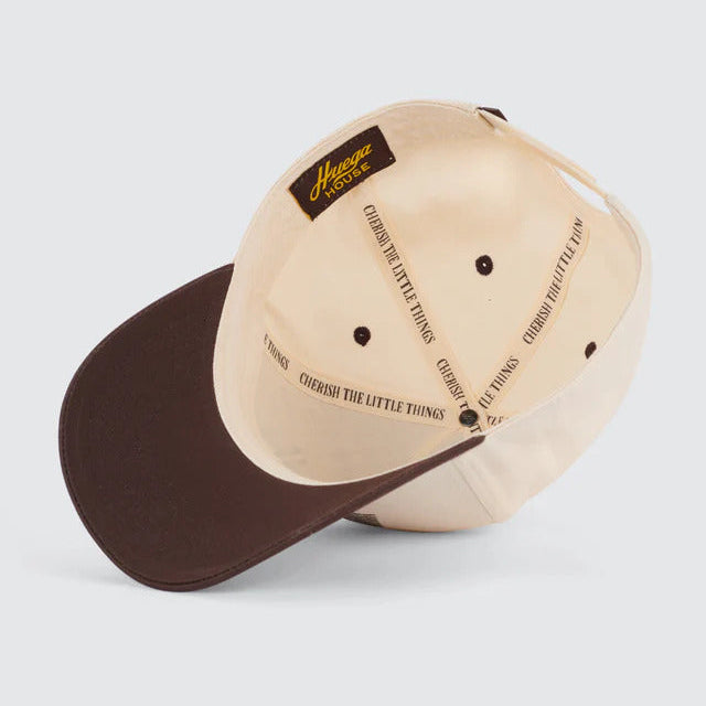 Huega House Legacy Snapback Hat - Tan & Brown Adjustable Baseball Cap for Men & Women | Casual, Streetwear, Outdoor Activities