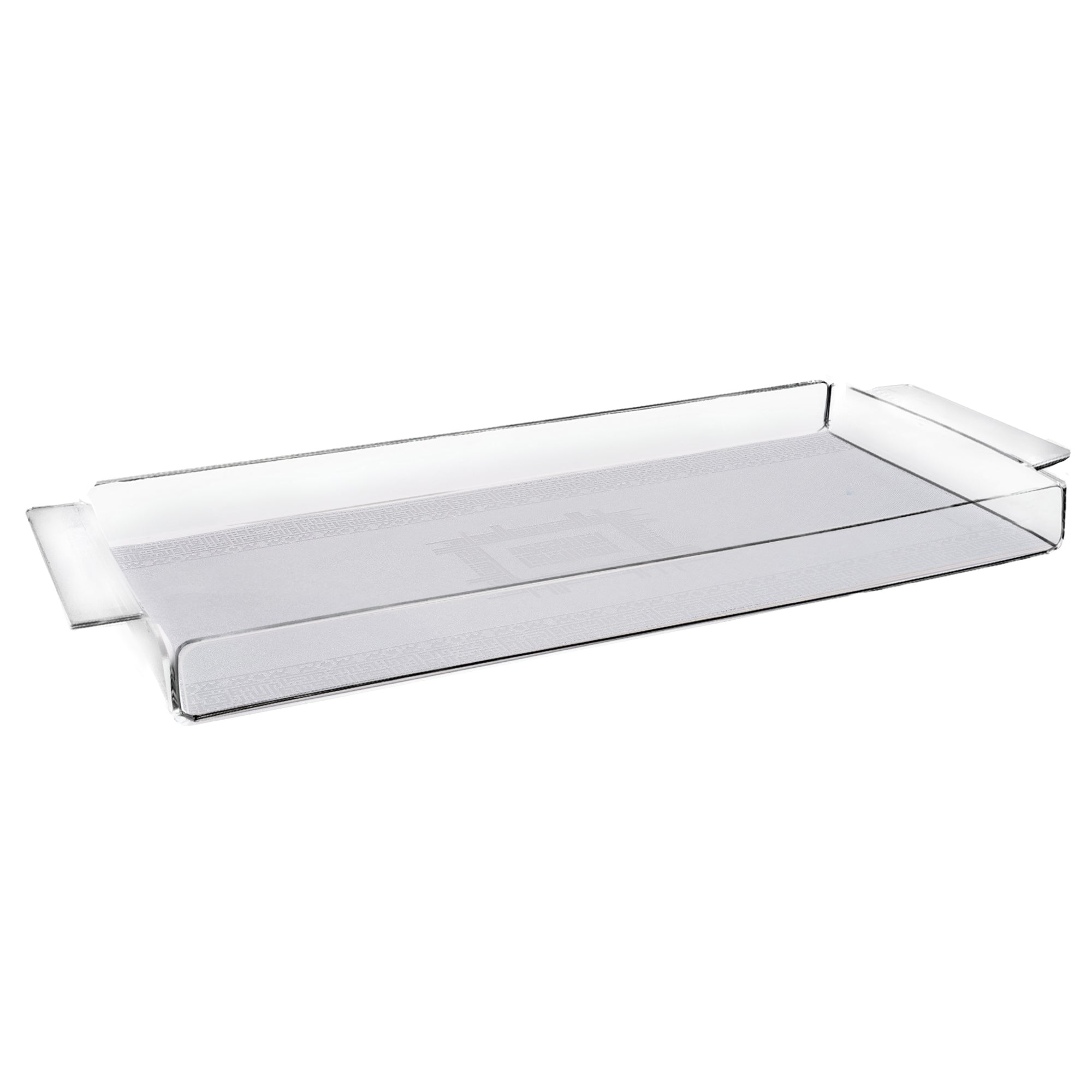Dimlaj Shafa Acrylic Serving Tray - Elegant Silver Modern Serving Platter for Parties, Dining, and Home Decor - Perfect for Entertaining, Breakfast in Bed, and Displaying Jewelry