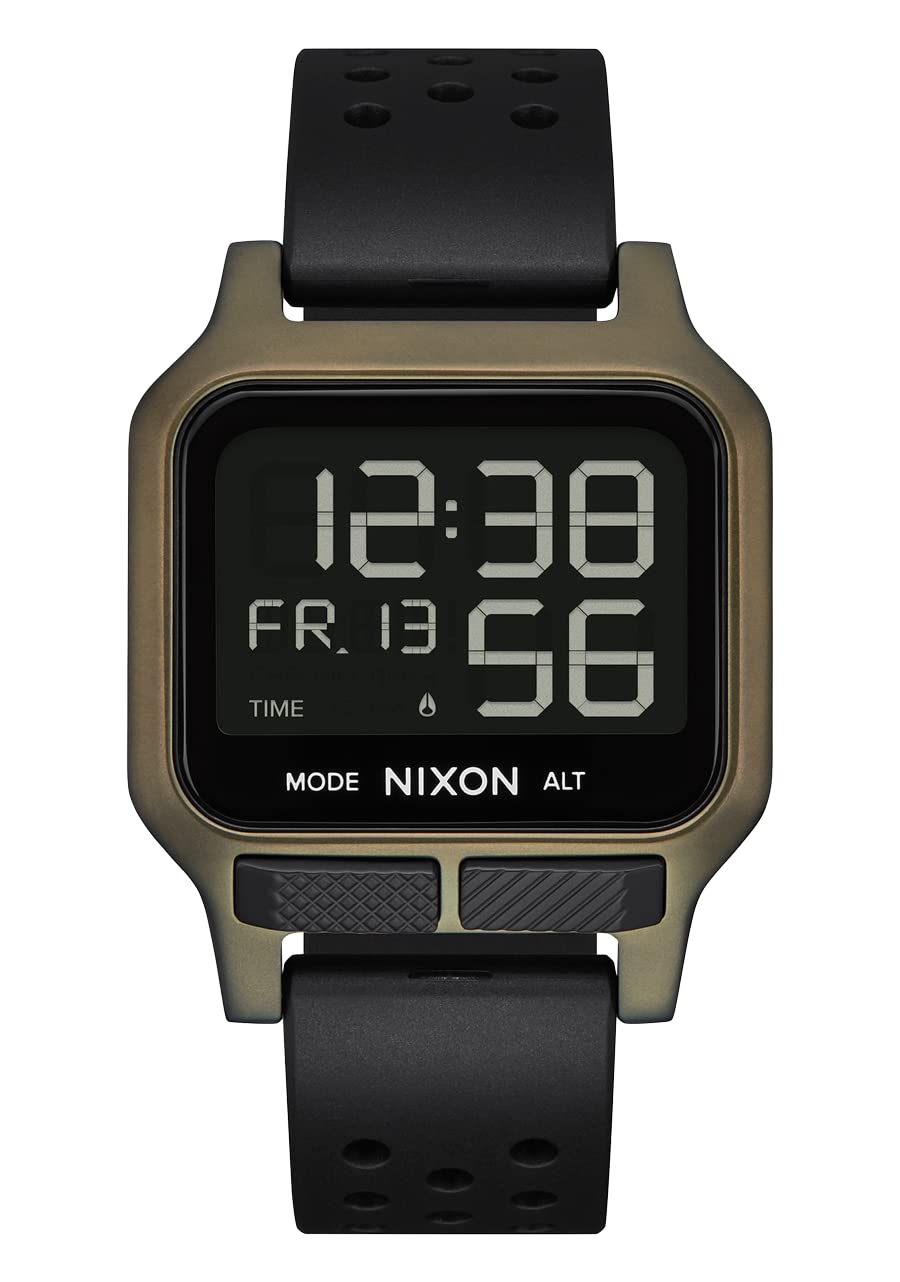 NIXON Heat A1320 Digital Sports Watch for Men & Women - 100M Water Resistant, Ultra Thin Lightweight Design with 38mm LCD Display & 20mm PU Band - Perfect for Running, Workout, Swimming & Outdoor Activities