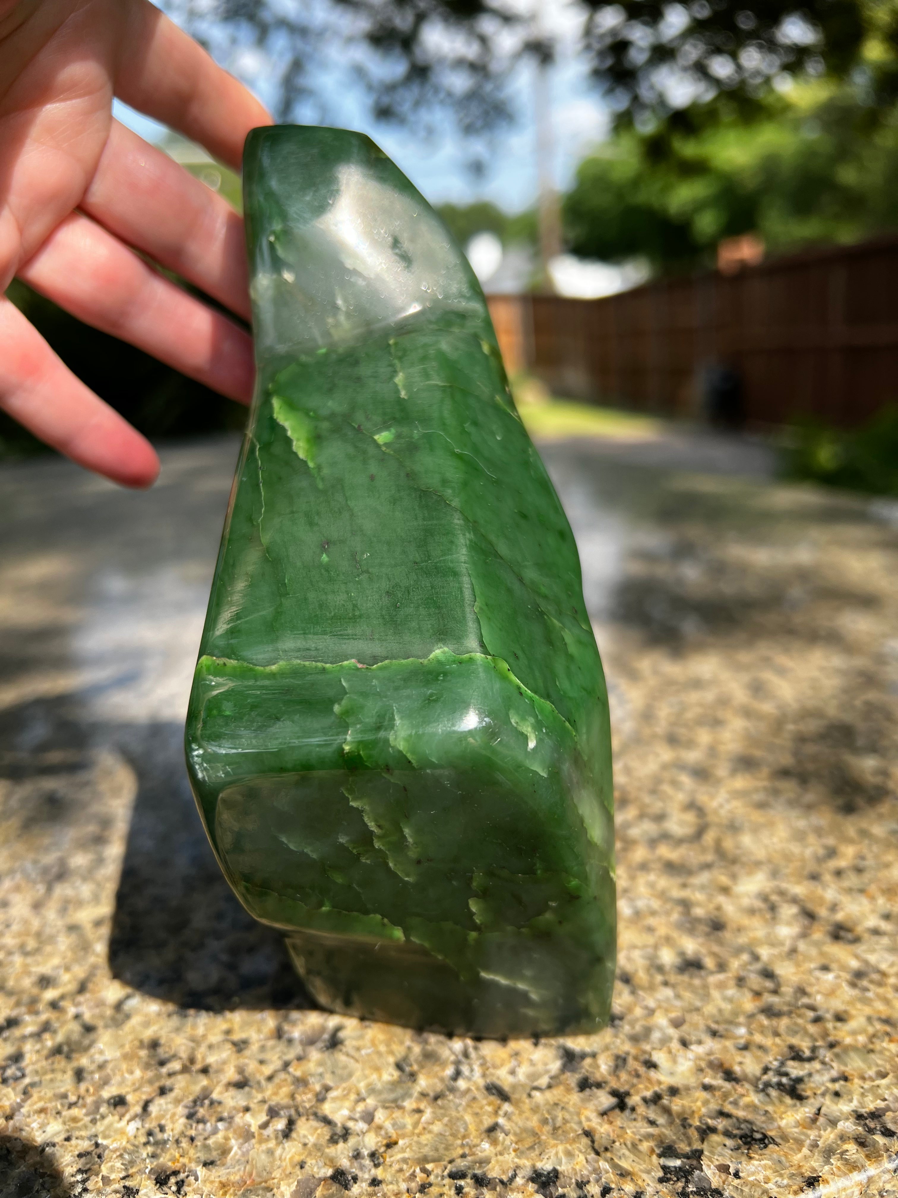 Premium Large Nephrite Jade Freeform Statement Piece - 3.10 lbs, 6.5 Inches - Handcrafted Natural Gemstone for Home Decor, Meditation & Jewelry Making