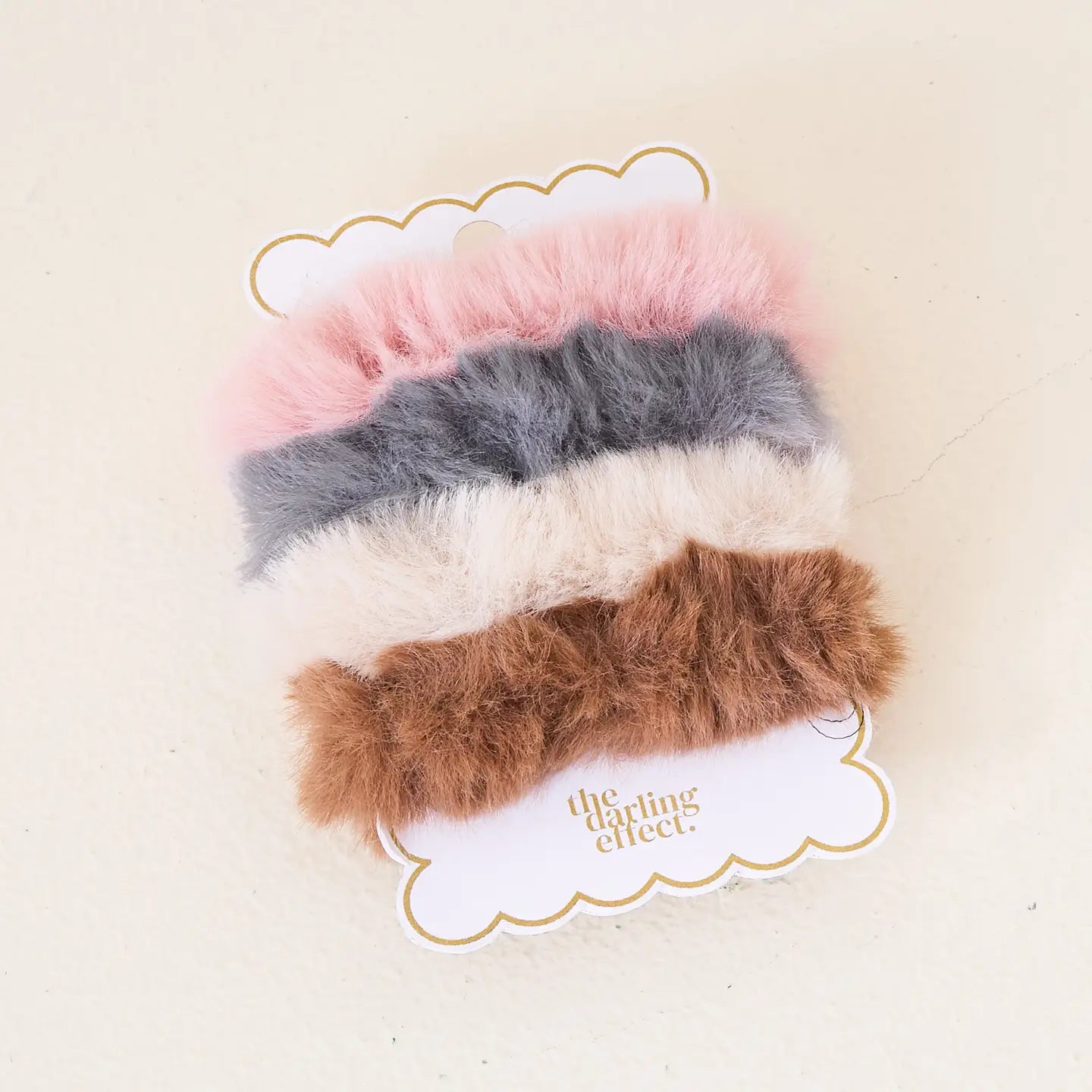 Bliss Faux Fur Hair Scrunchies Set - 3 Pack Soft Elastic Hair Ties for Women & Girls (Perfect for Parties, Weddings & Everyday Styling)