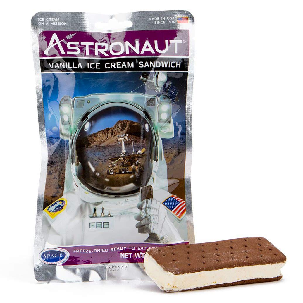 NASA Astronaut Freeze-Dried Ice Cream Sandwich - Vanilla Space Dessert (1 Count) | Perfect for Space Enthusiasts, Camping & Emergency Food Storage