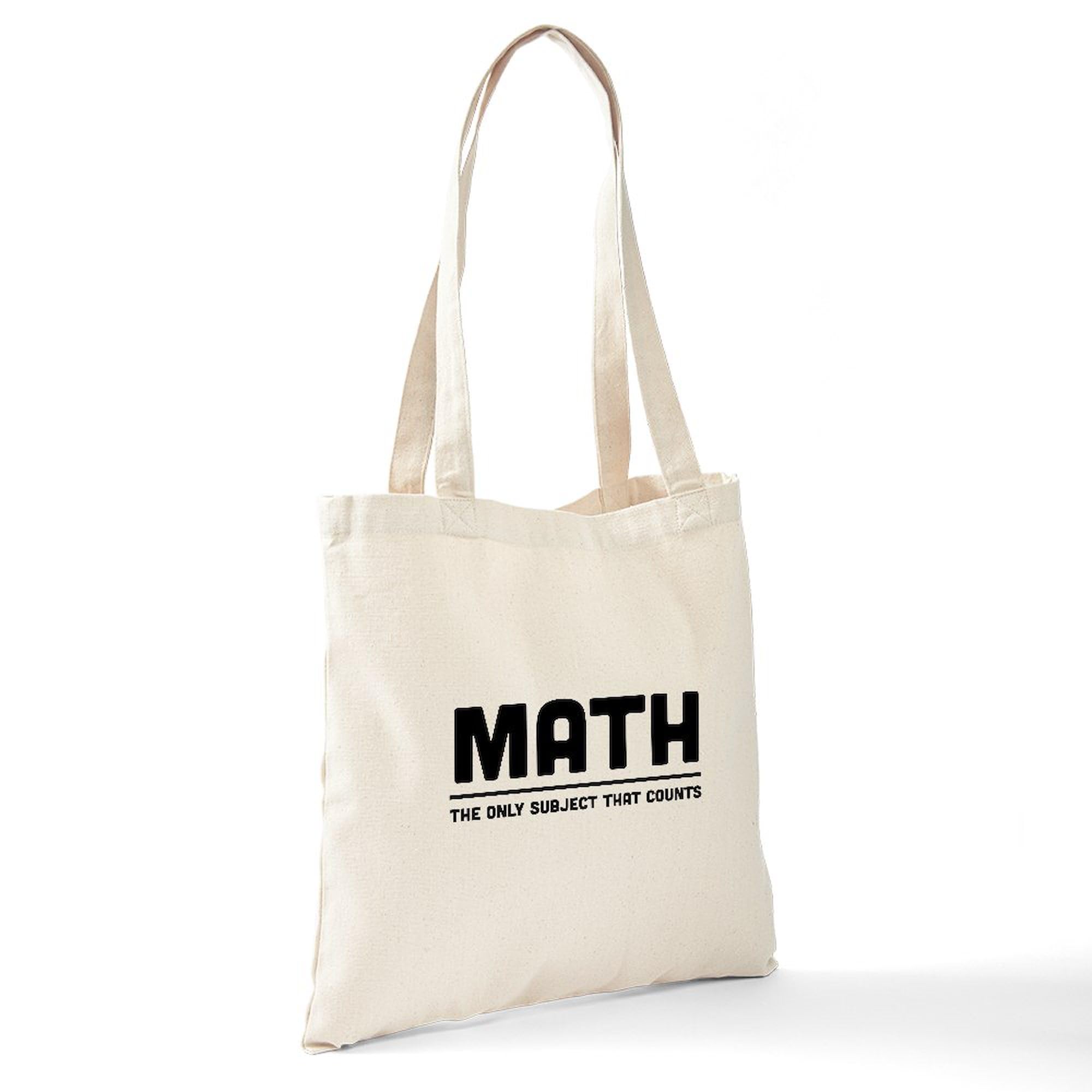 Math: The Only Subject That Counts Tote Bag - Natural Canvas Reusable Shopping Bag for School, Groceries & Everyday Use