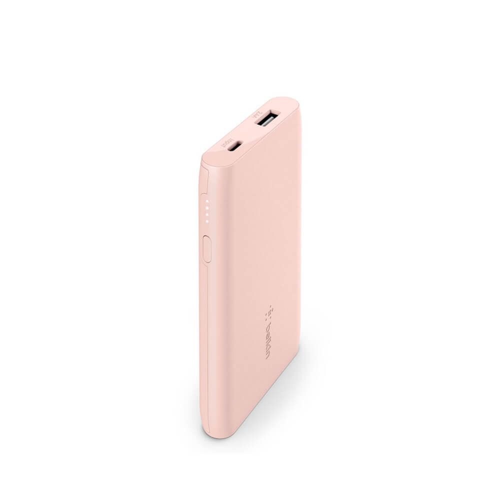 Belkin BoostCharge 5K Portable Charger - Rose Gold Power Bank for iPhone, Android | Compact & Fast Charging for Travel, Outdoor Activities