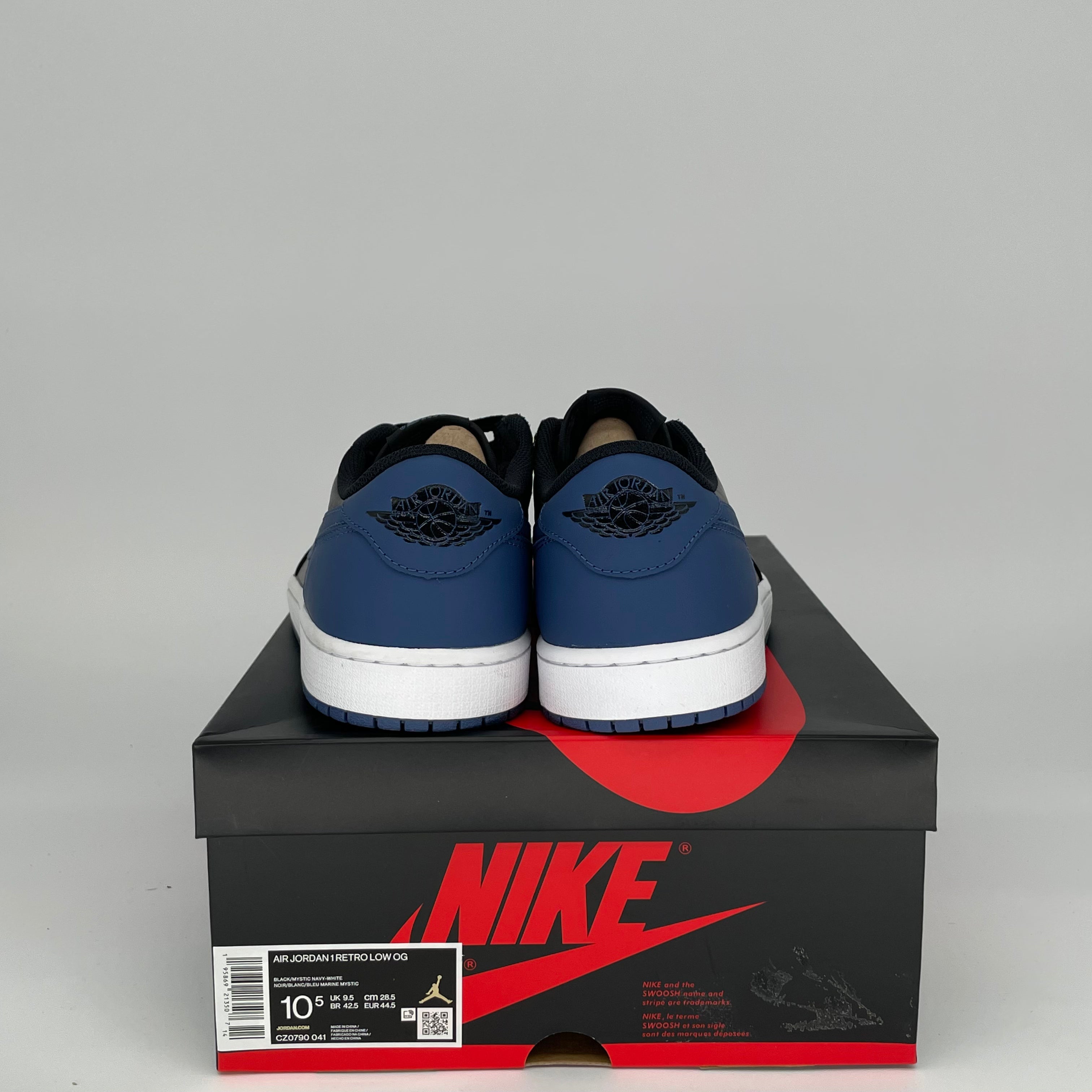 AIR JORDAN 1 LOW MYSTIC NAVY Men's Sneakers - Size 10.5 (CZ0790-041) | Basketball Shoes for Men | Perfect for Casual Wear, Street Style & Sports