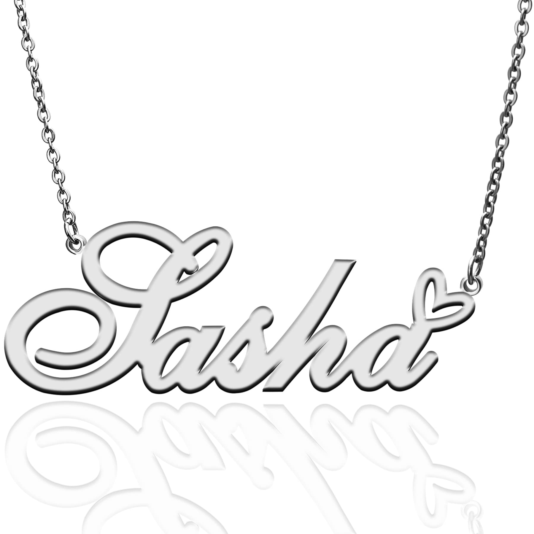 RONKAH Custom Personalized Name Necklace - Heart Gold Plated Pendant Jewelry for Women | Unique Gift for Girlfriend, Mother, Daughter | Perfect for Christmas, Birthday, Anniversary | Everyday Wear & Special Occasions