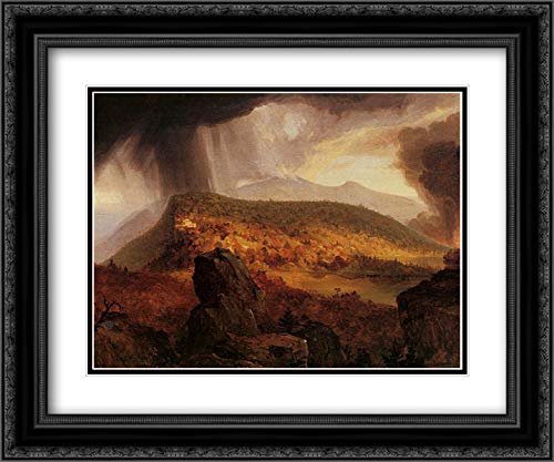 Thomas Cole Catskill Mountain House Four Elements 24x20 Black Ornate Framed Art Print - Double Matted Museum Quality Wall Decor for Living Room, Office & Gallery Display