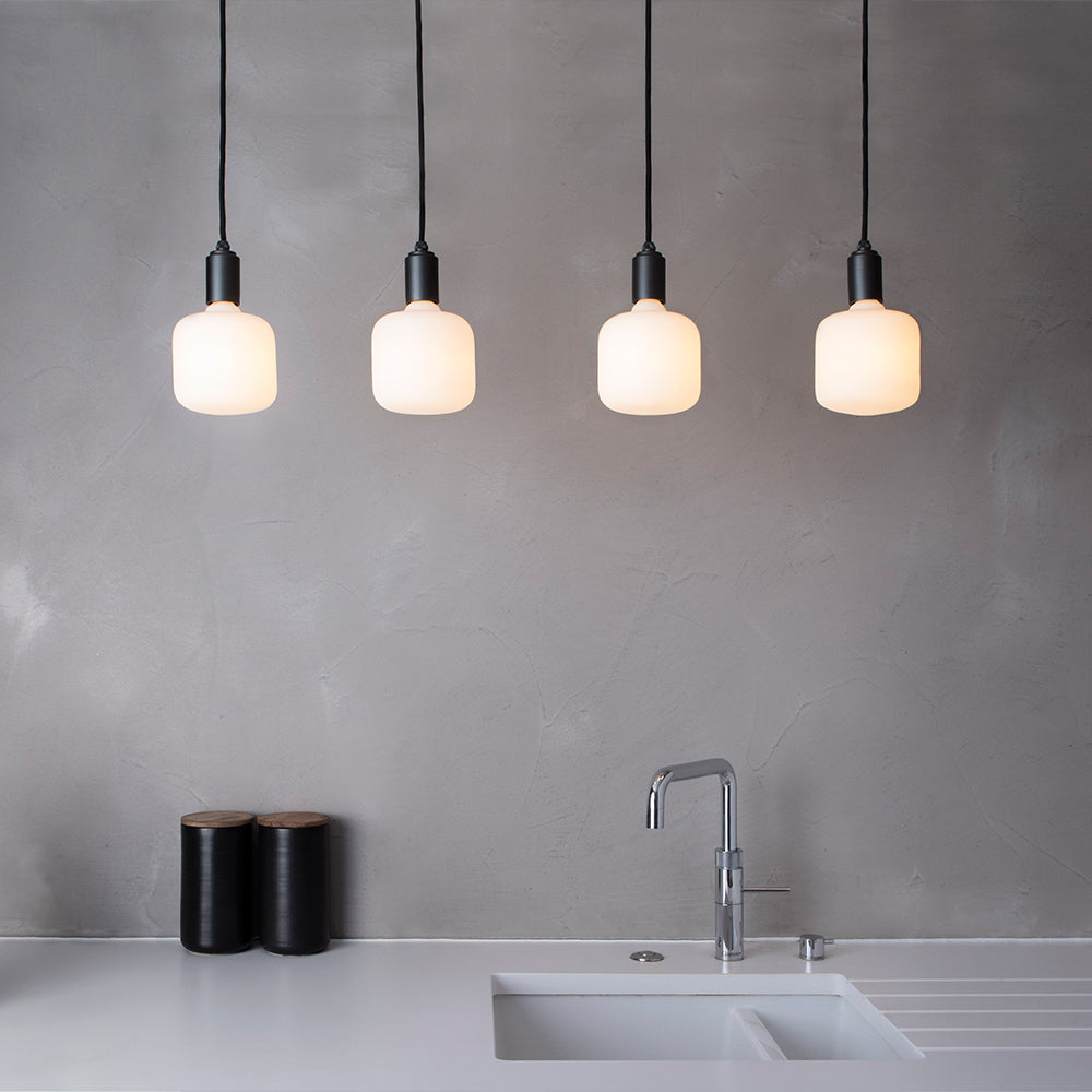 Oblo Pendant Light in Graphite - Modern Hanging Ceiling Lamp for Kitchen, Dining Room & Bedroom Lighting